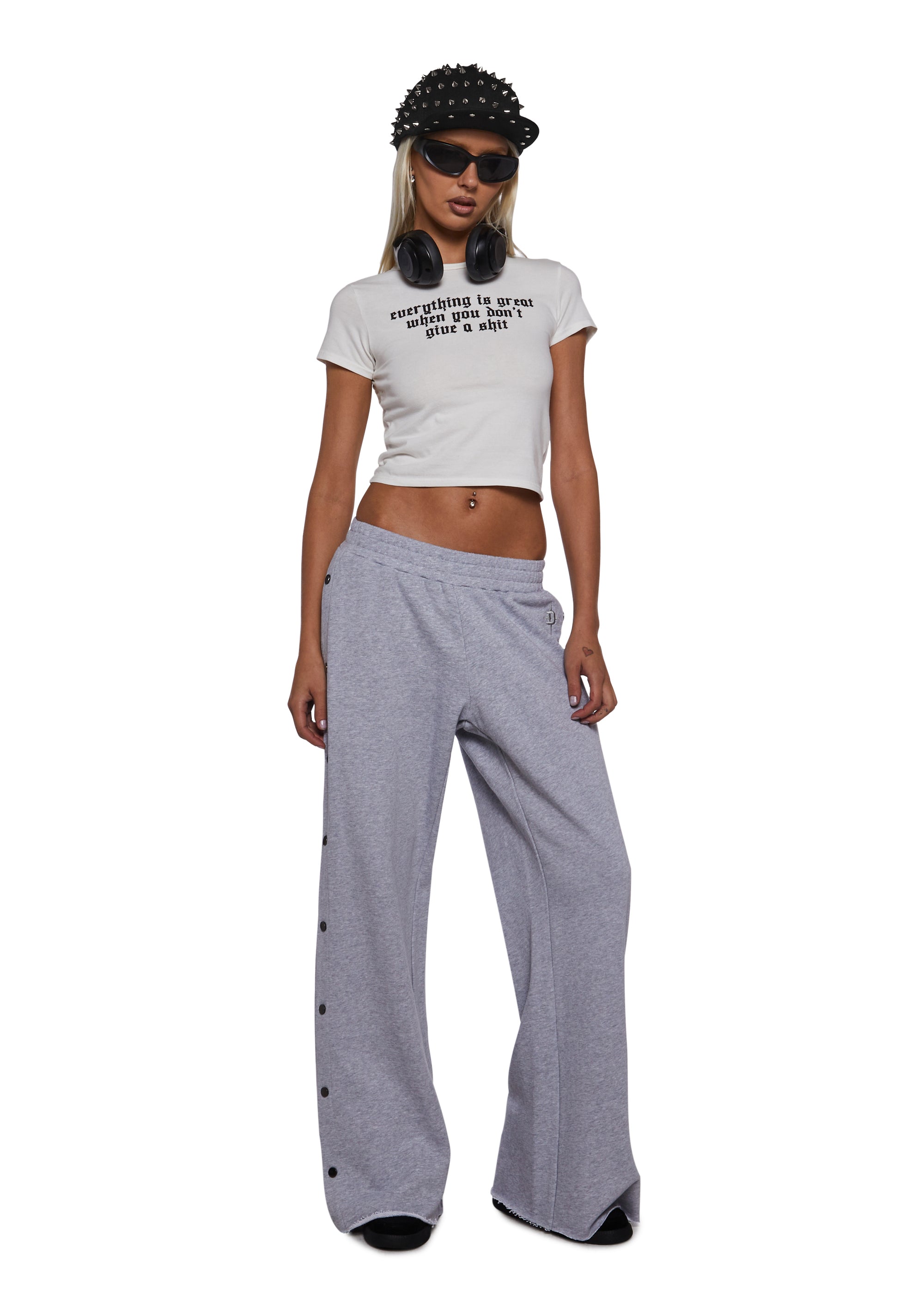 Alternative view of Ego Washed Boyfriend Sweatpants - Gray