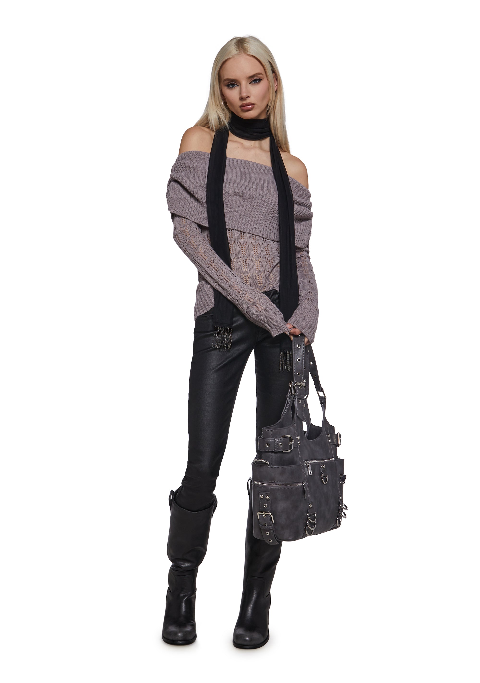 Alternative view of Flirty Tease Off The Shoulder Sweater