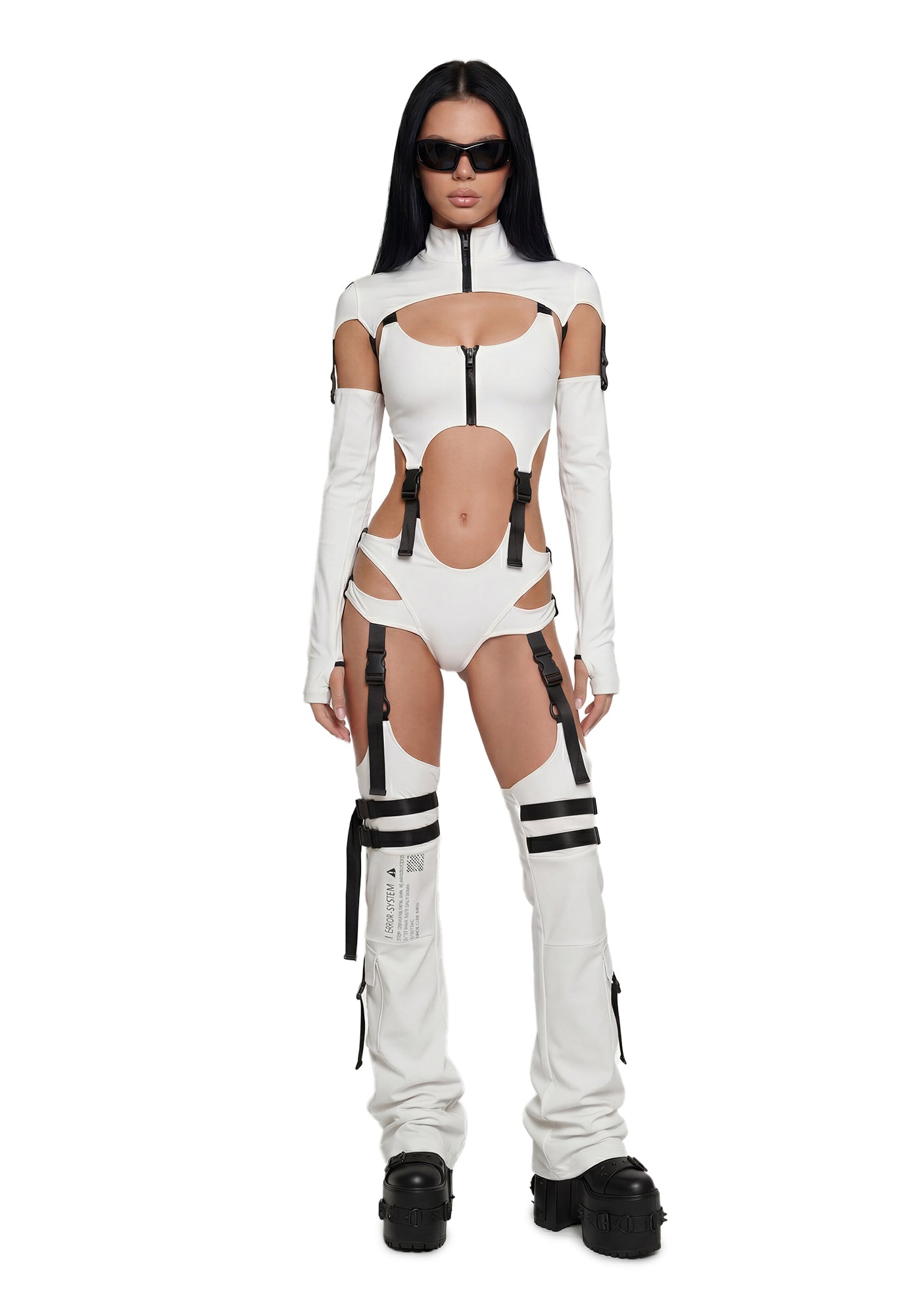 Alternative view of Digital Lands Bodysuit And Leg Warmers Set - White