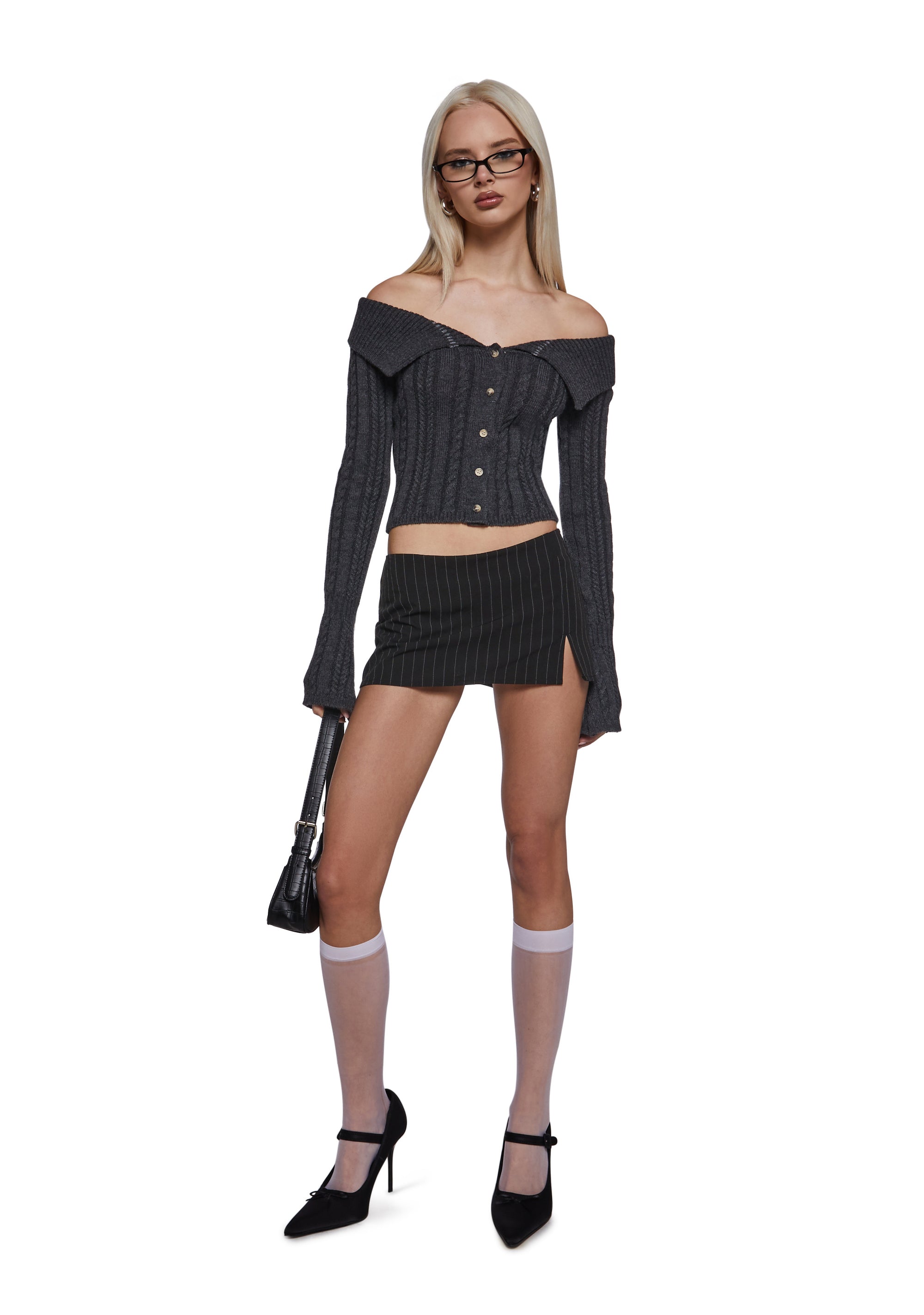 Alternative view of Joely Micro Skirt - Pinstripe