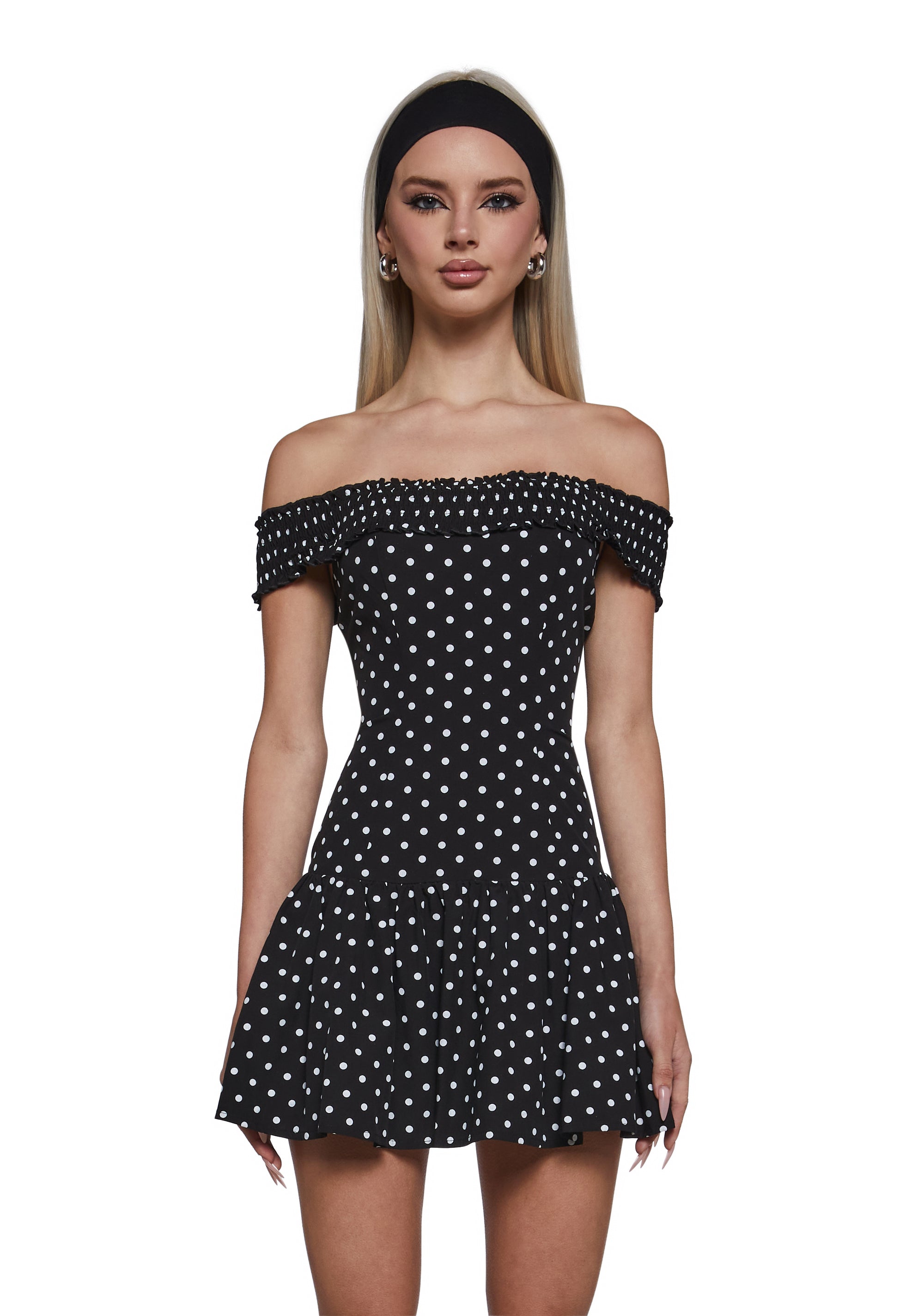Audrey Polka Dot Dress - Black
