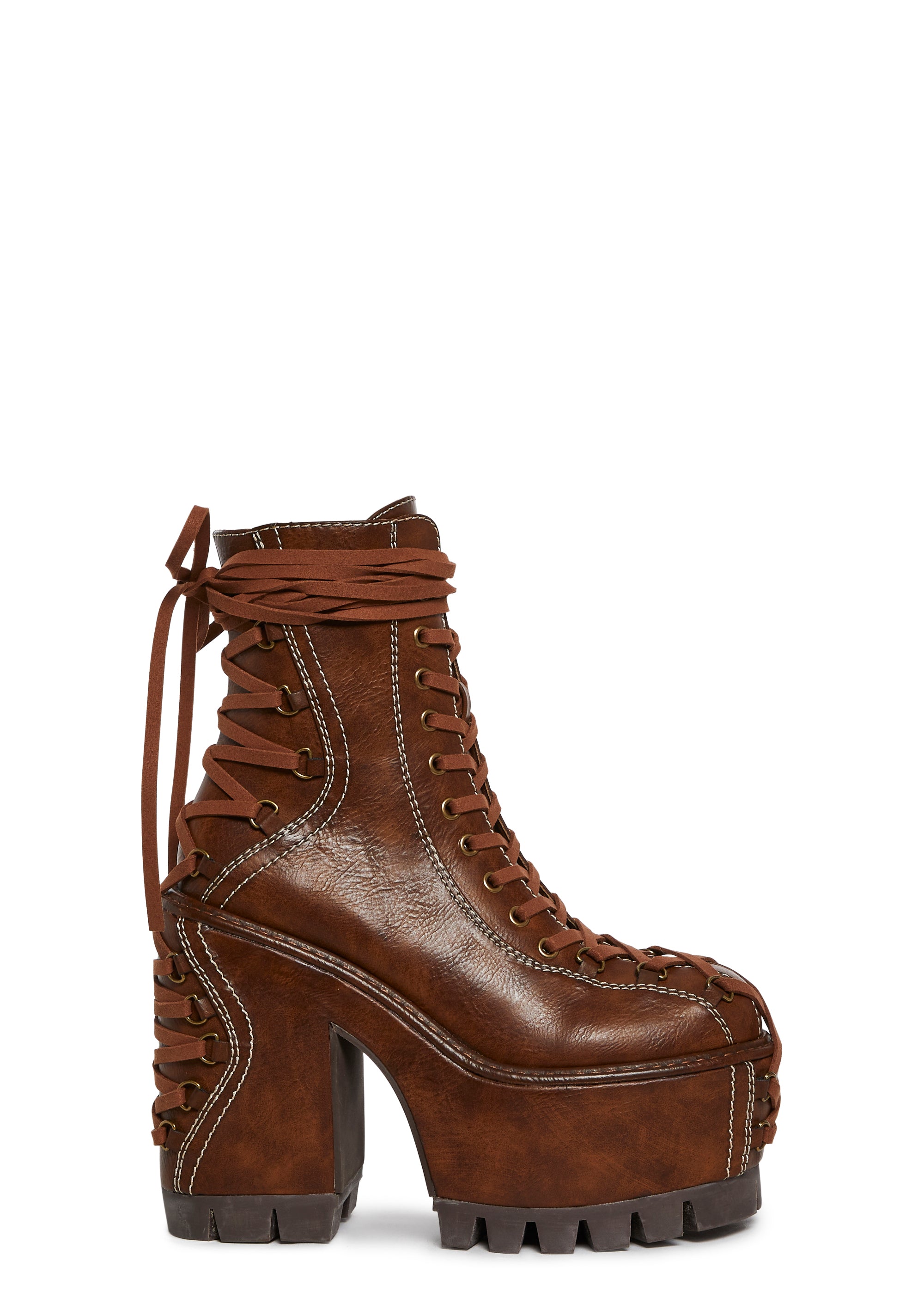 Woodland Lucid Dream Corset Boots - Brown
