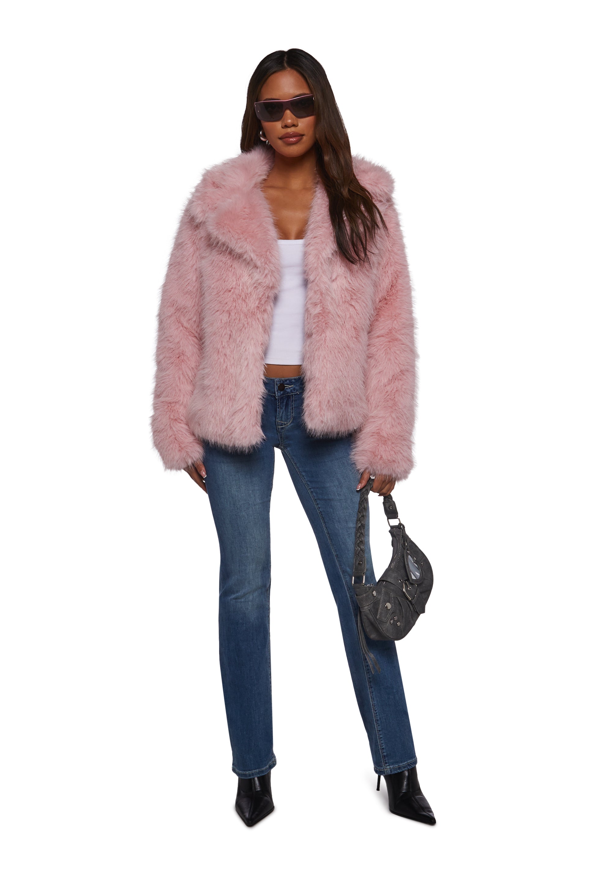Alternative view of Melora Faux Fur Coat - Pink