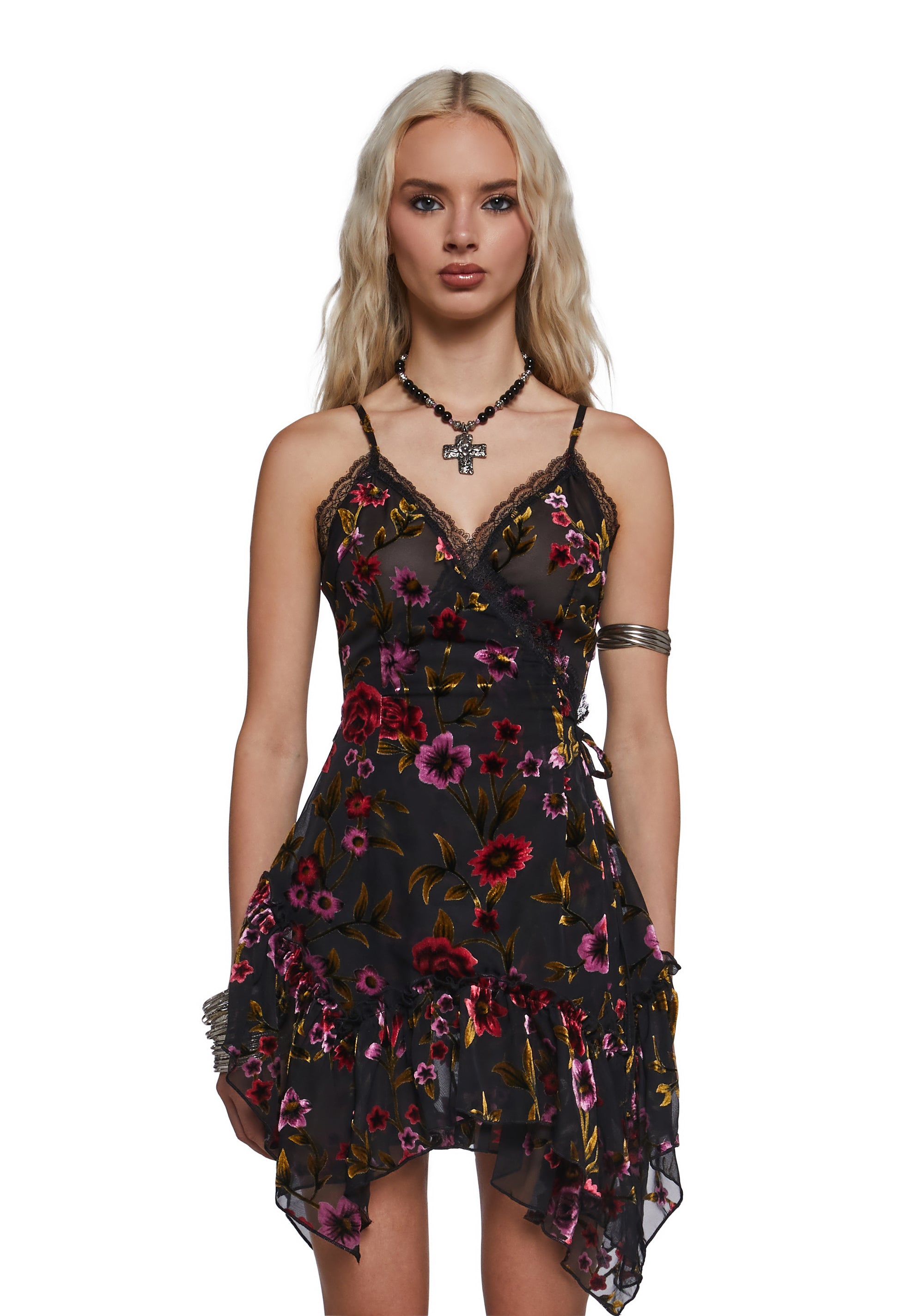 Florence Velvet Wrap Mini Dress