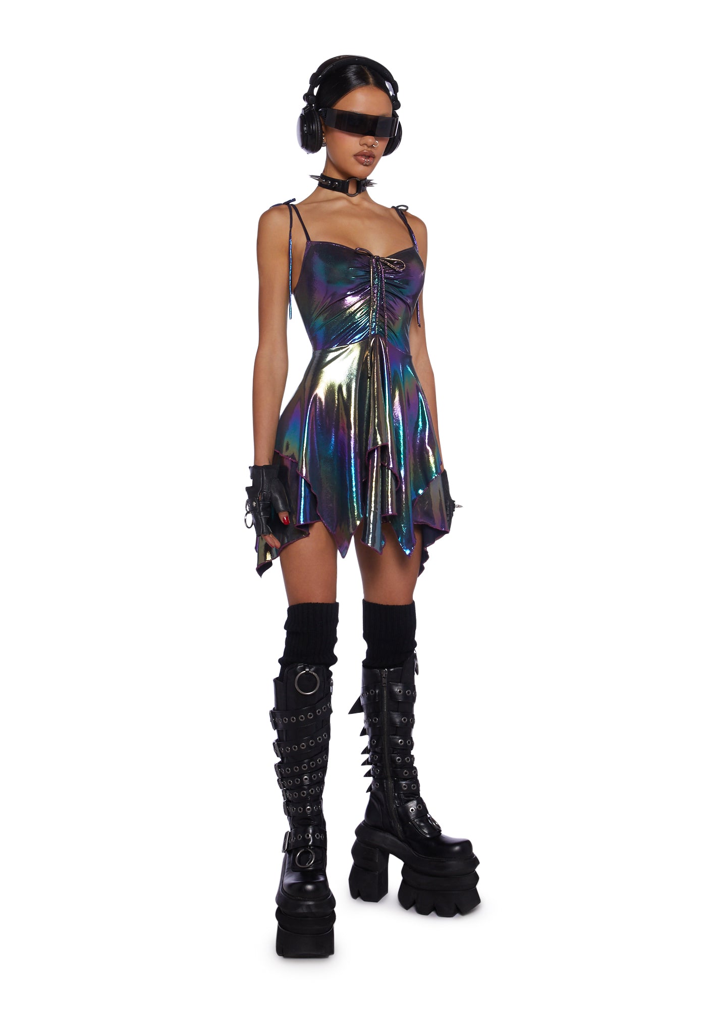 Alternative view of F Is For Fairies Handkerchief Dress - Holo Metallic