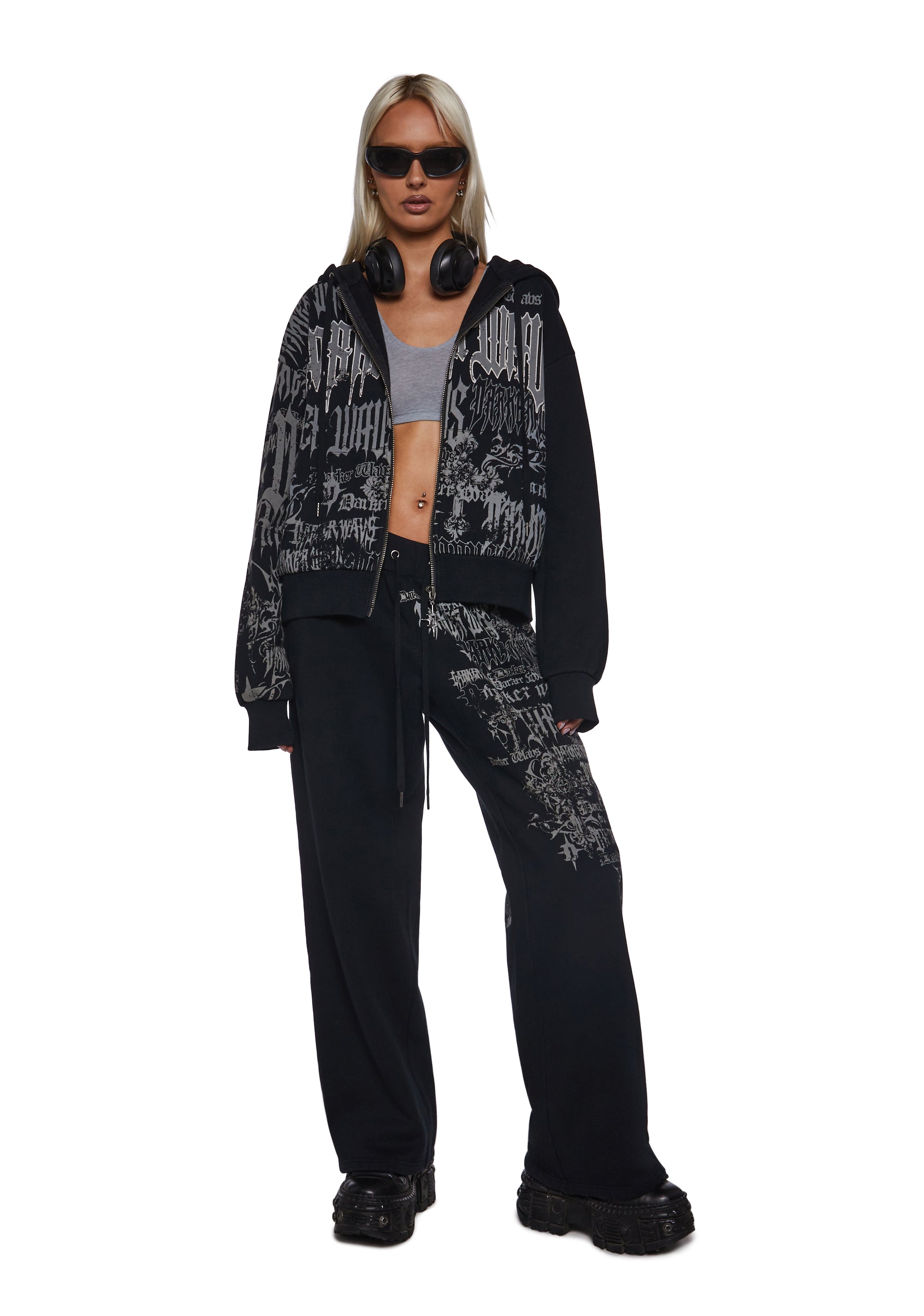 Alternative view of Ego Zip-Up Hoodie With Graphics