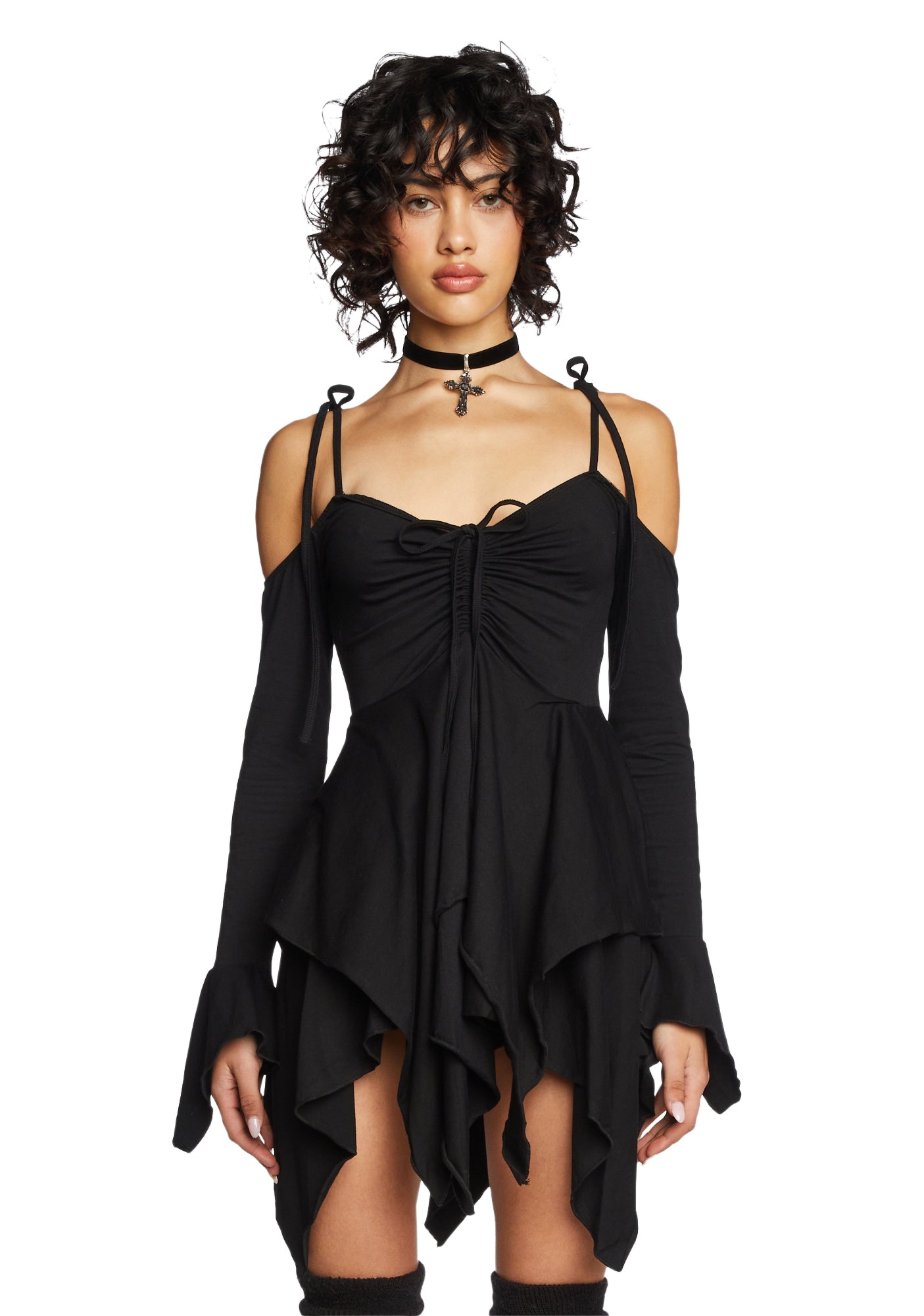 F Is For Fairies Handkerchief Dress - Black