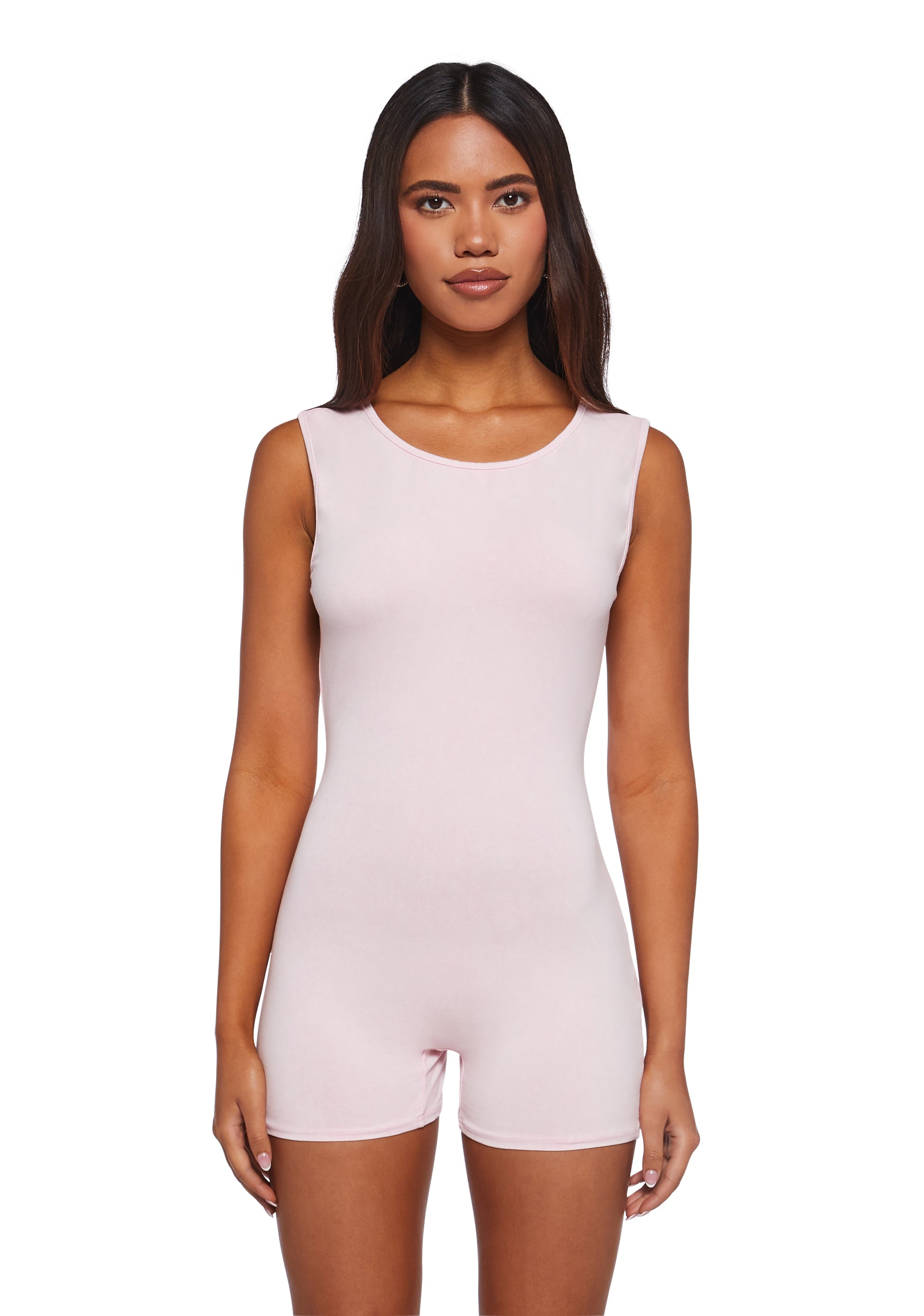 Alternative view of Alternate Realities Backless Romper - Pink