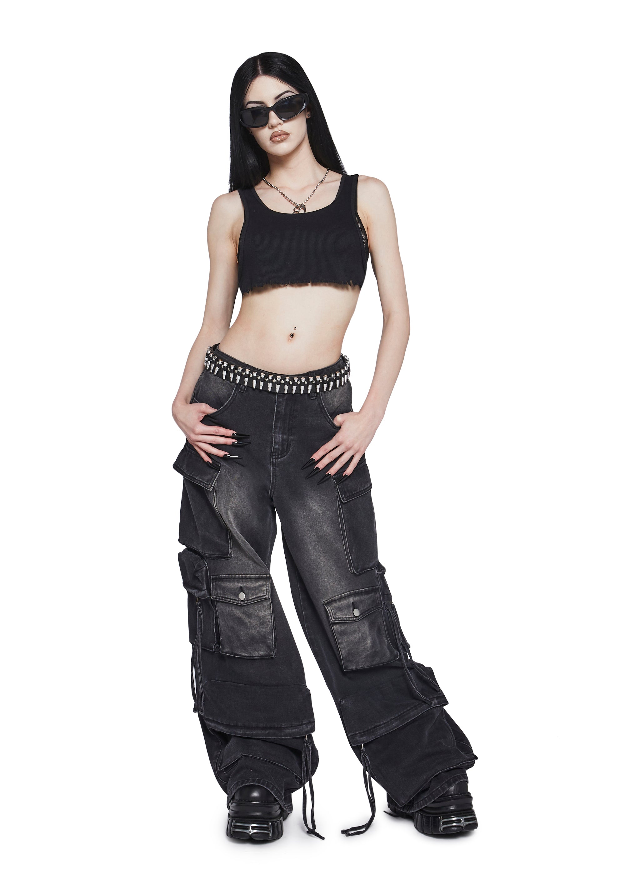 Alternative view of Wicked Persuasion Cargo Jeans - Black