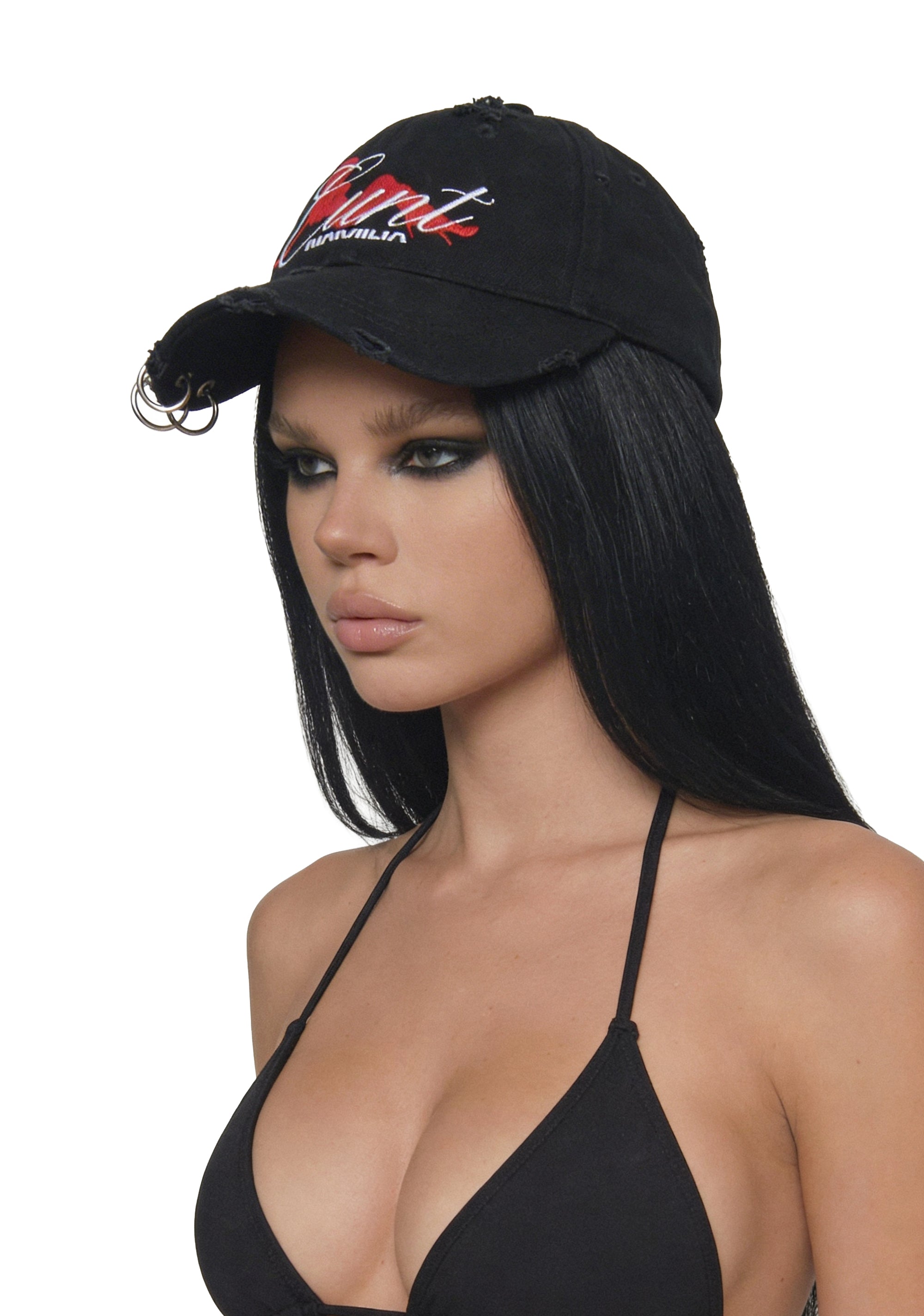 Alternative view of Fierce Feminine Cap - Black/Red