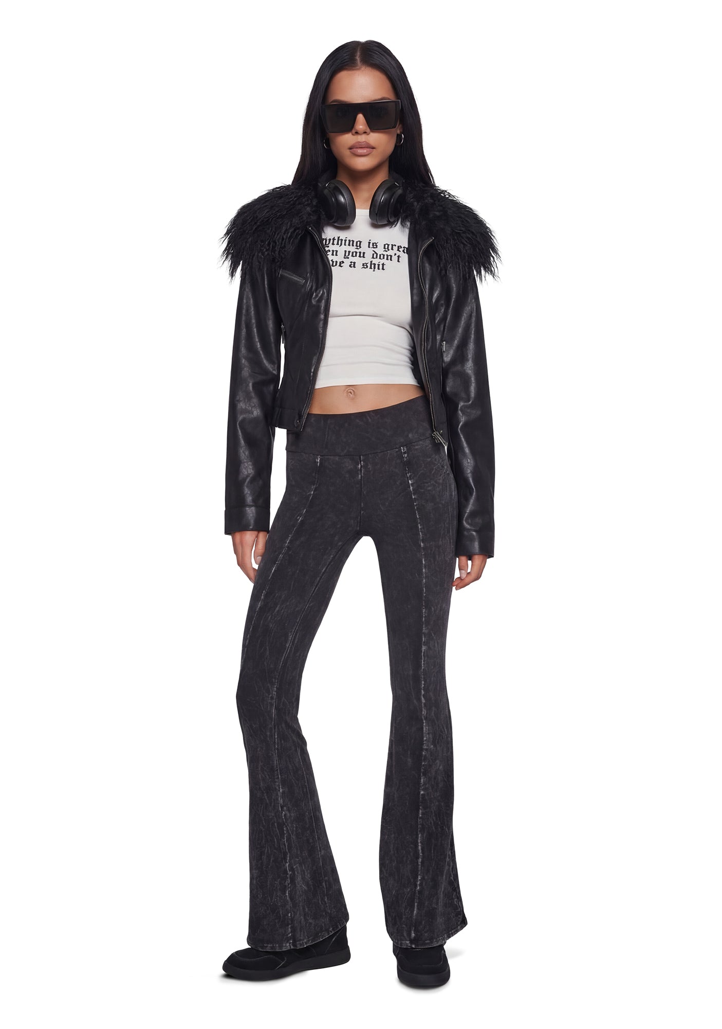 Alternative view of Synth Ideology Flared Pants - Black