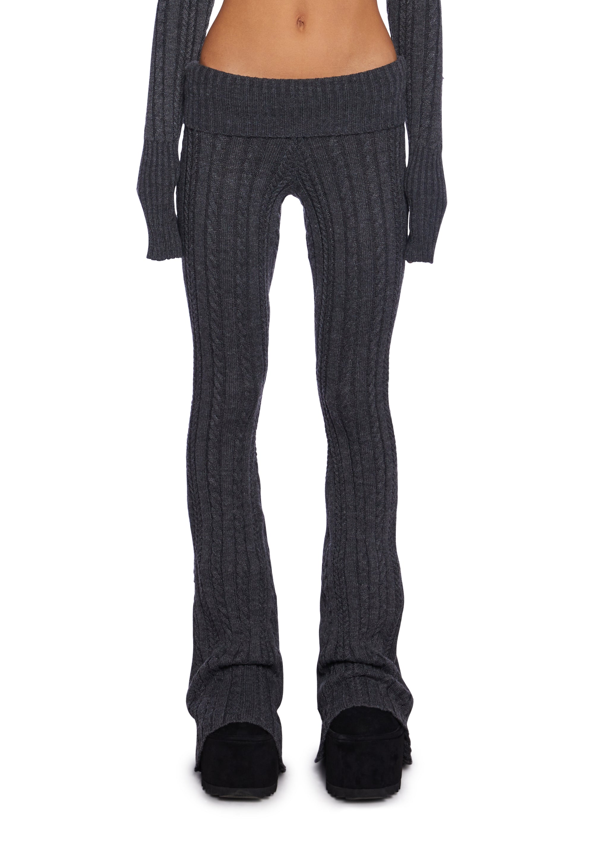 Deep Thoughts Flare Pants - Gray