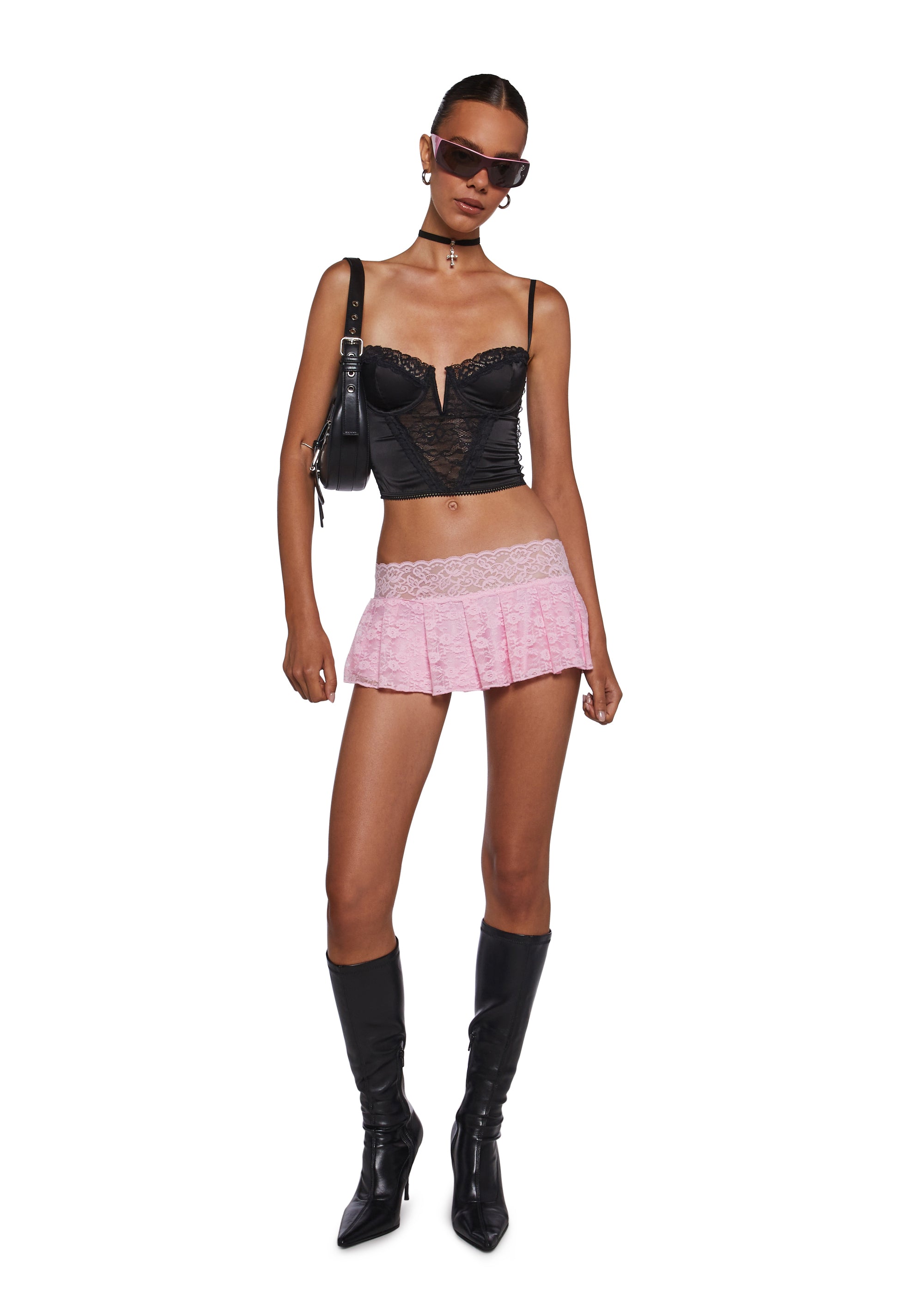 Alternative view of Fierce Flirt Lace Skirt - Pink