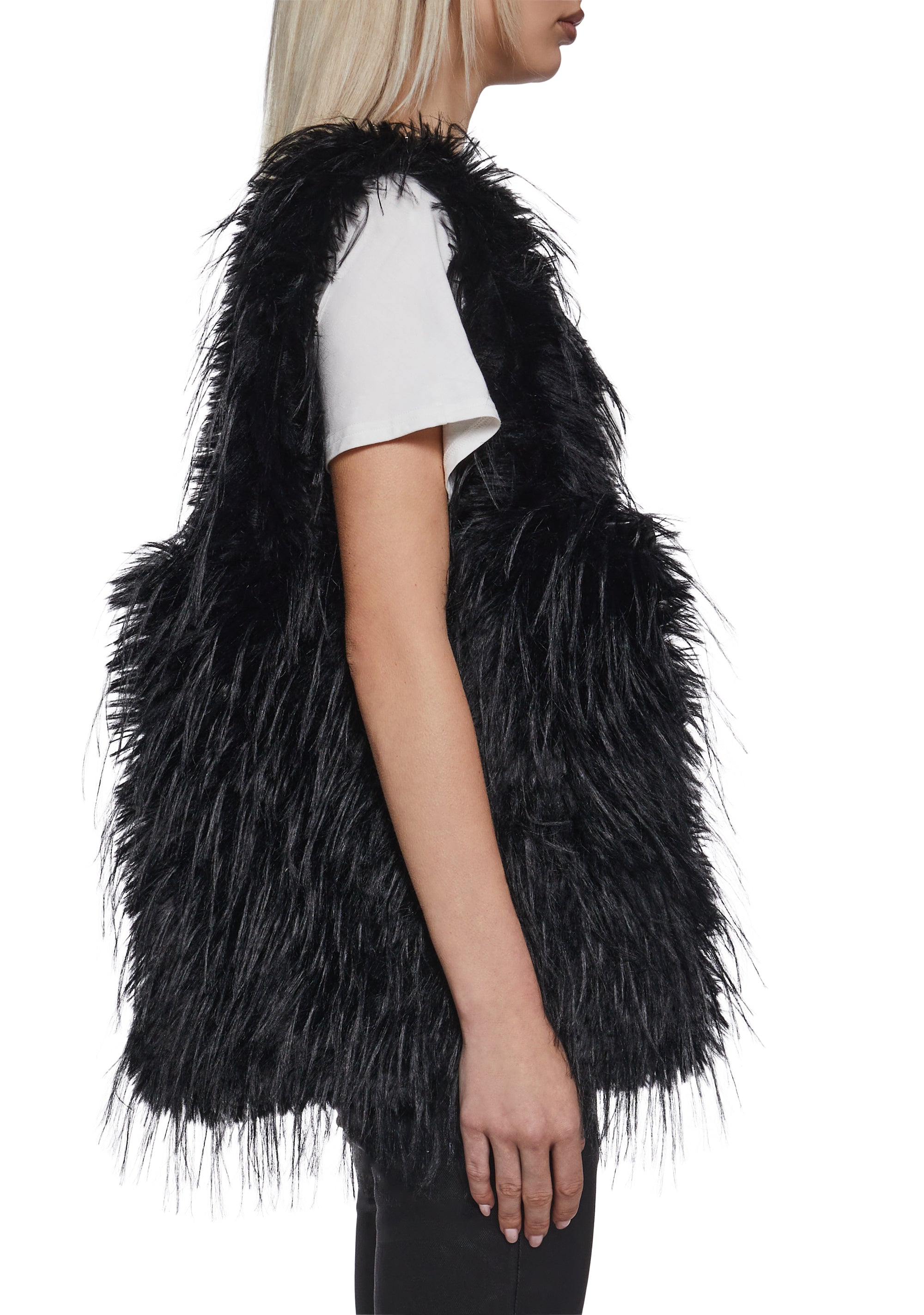Alternative view of Star Dream Faux Fur Shoulder Bag - Black