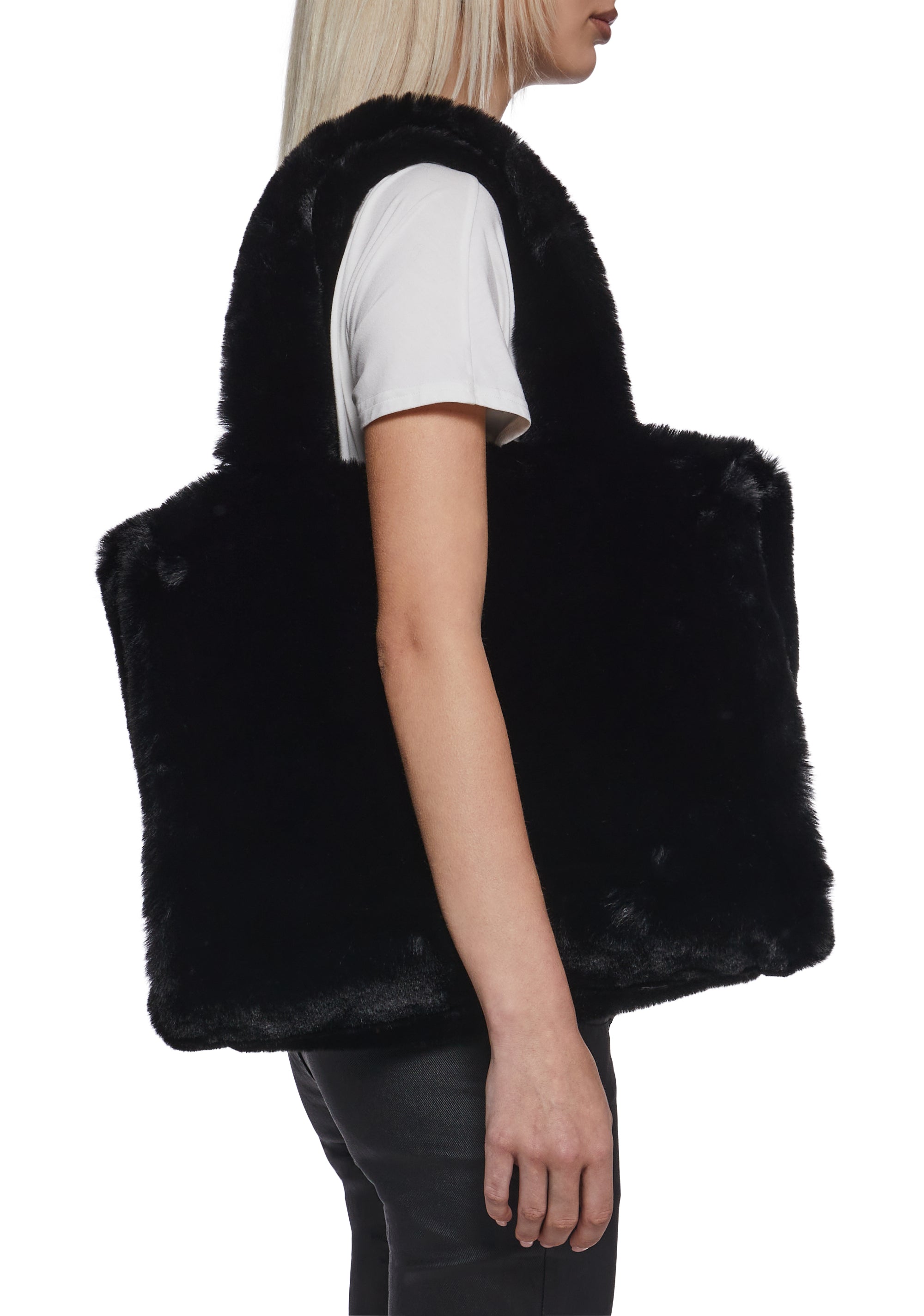 Alternative view of Cutie Pie Faux Fur Bag - Black