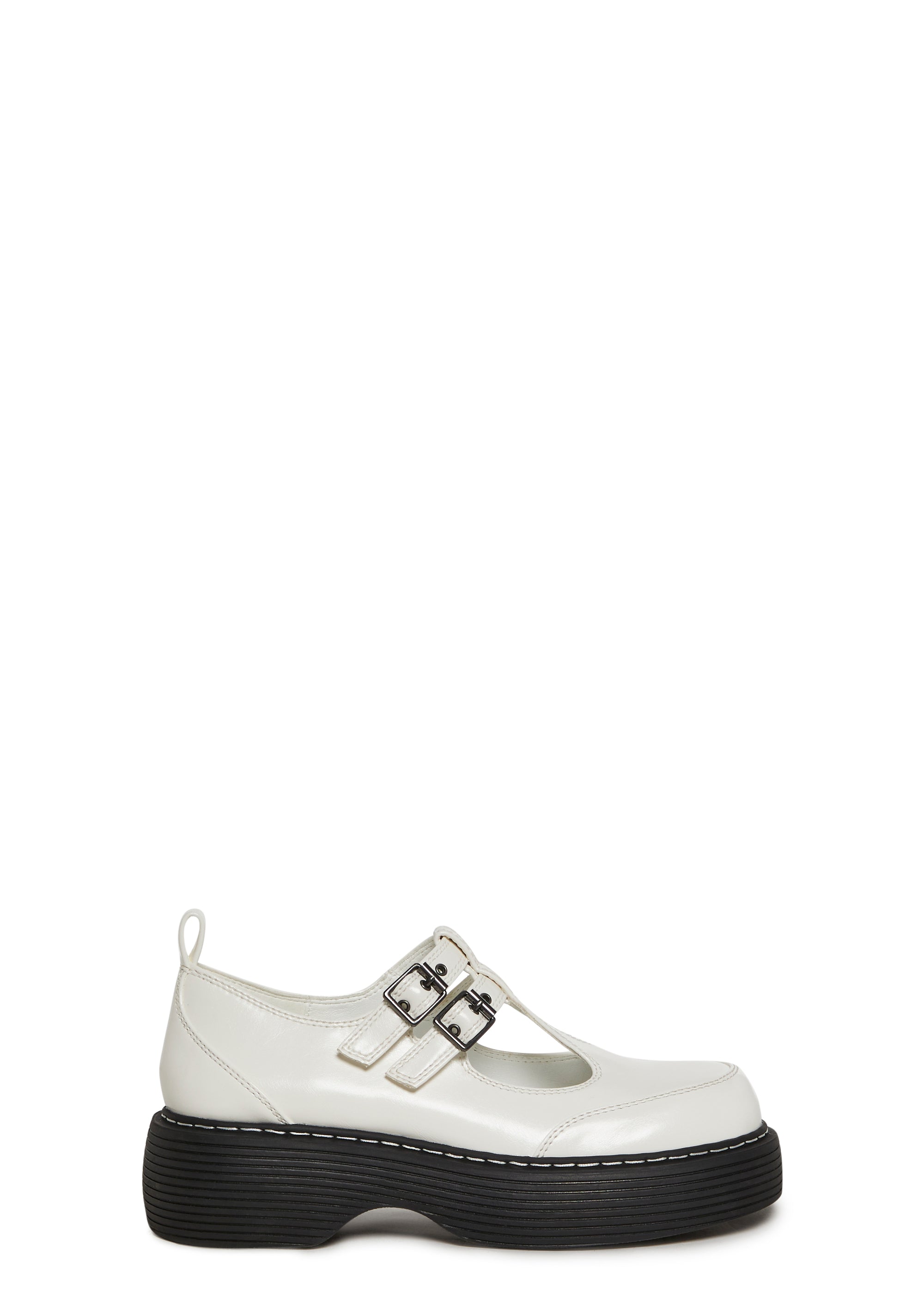 Double Strap Mary Jane - White