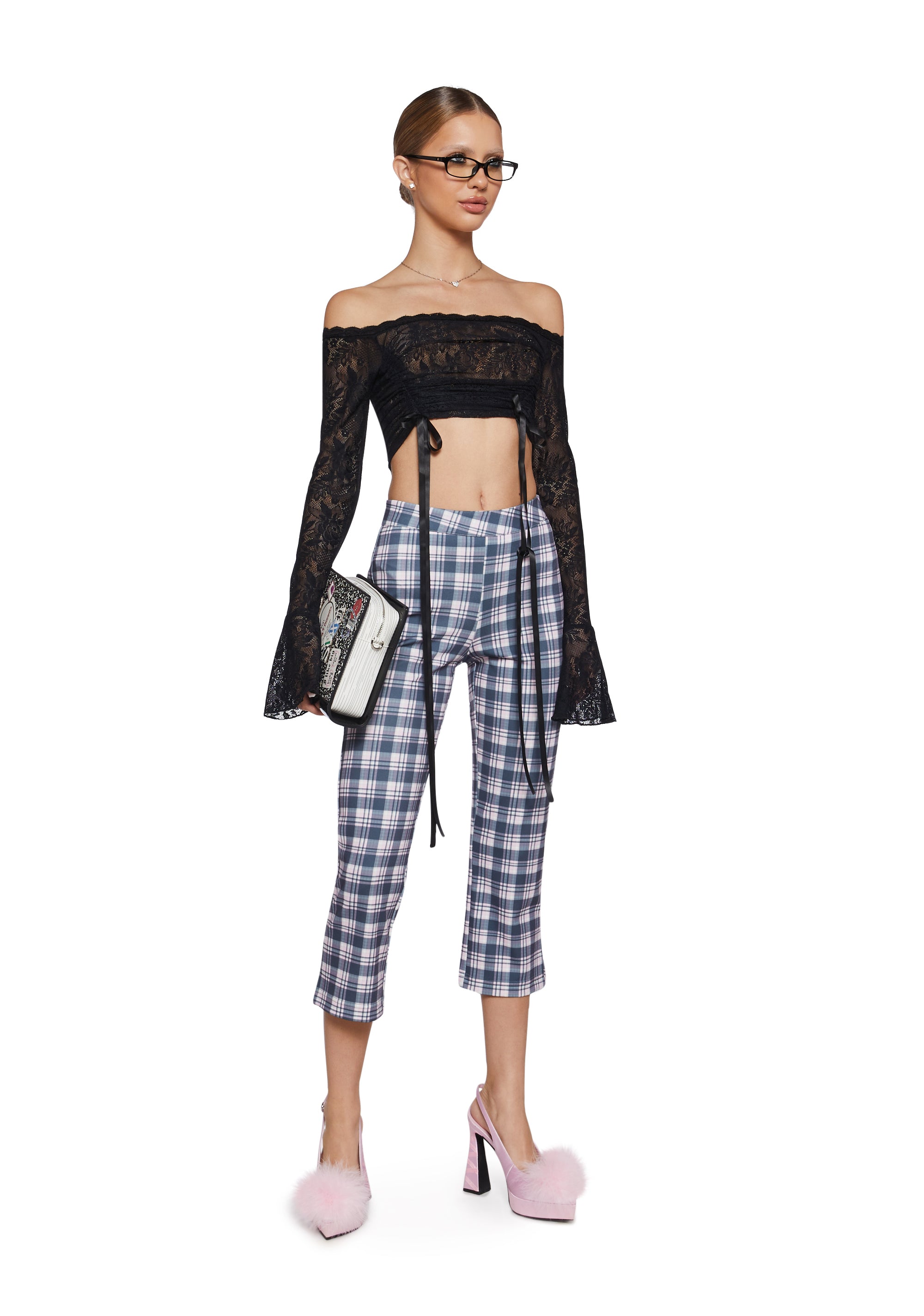 Alternative view of Book Club Babe Plaid Capri Pants