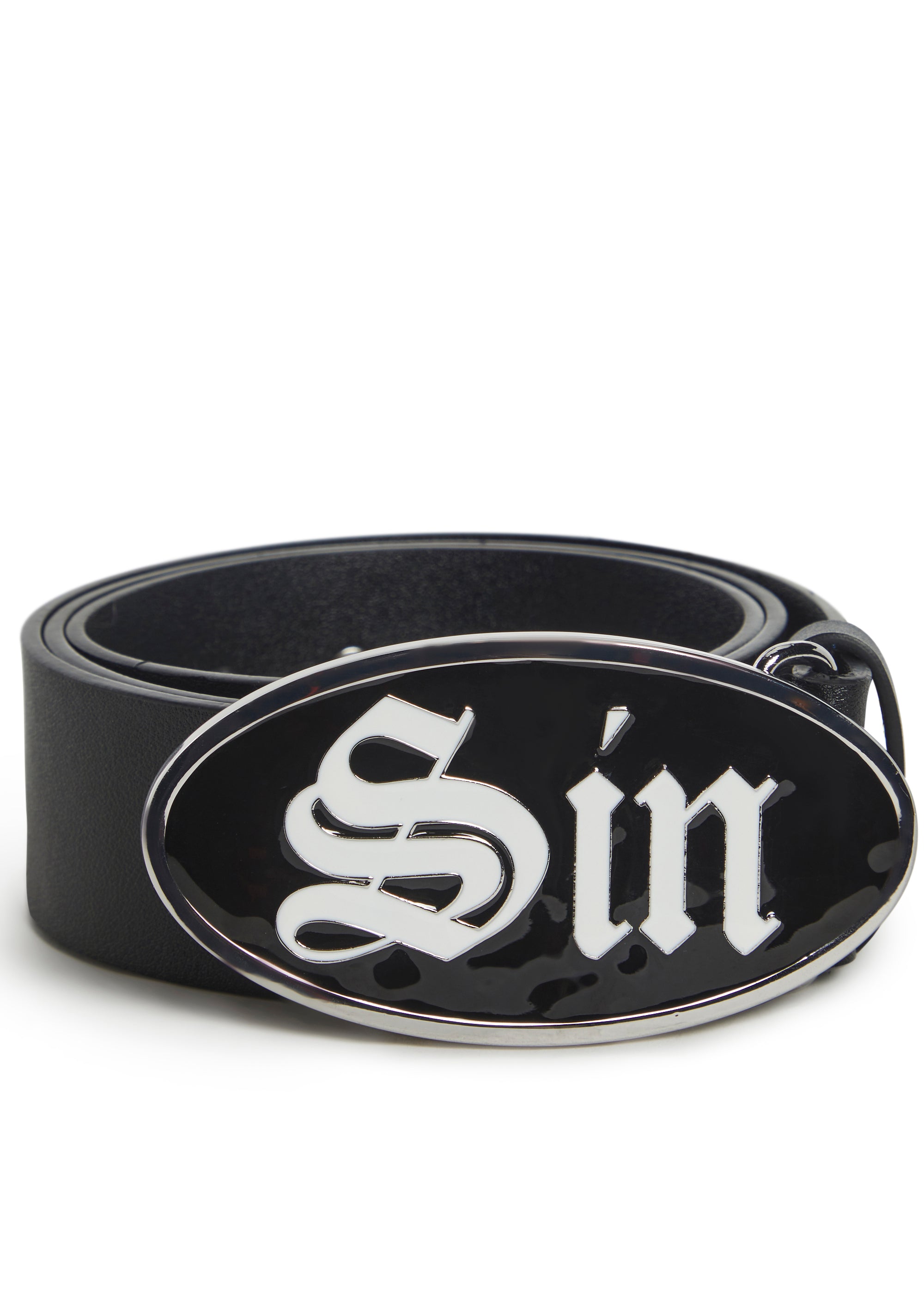 Alternative view of Sin Enamel Buckle Belt