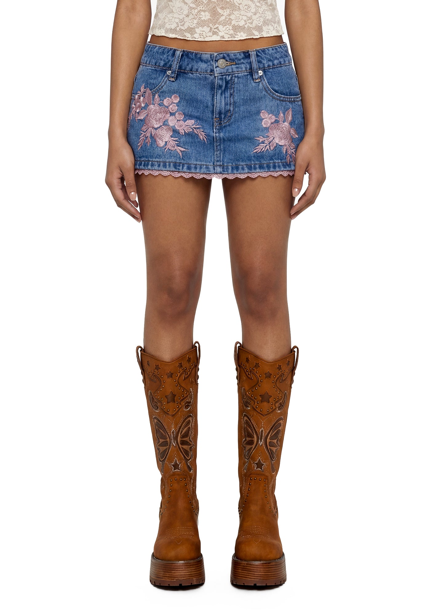 August Denim Mini Skirt