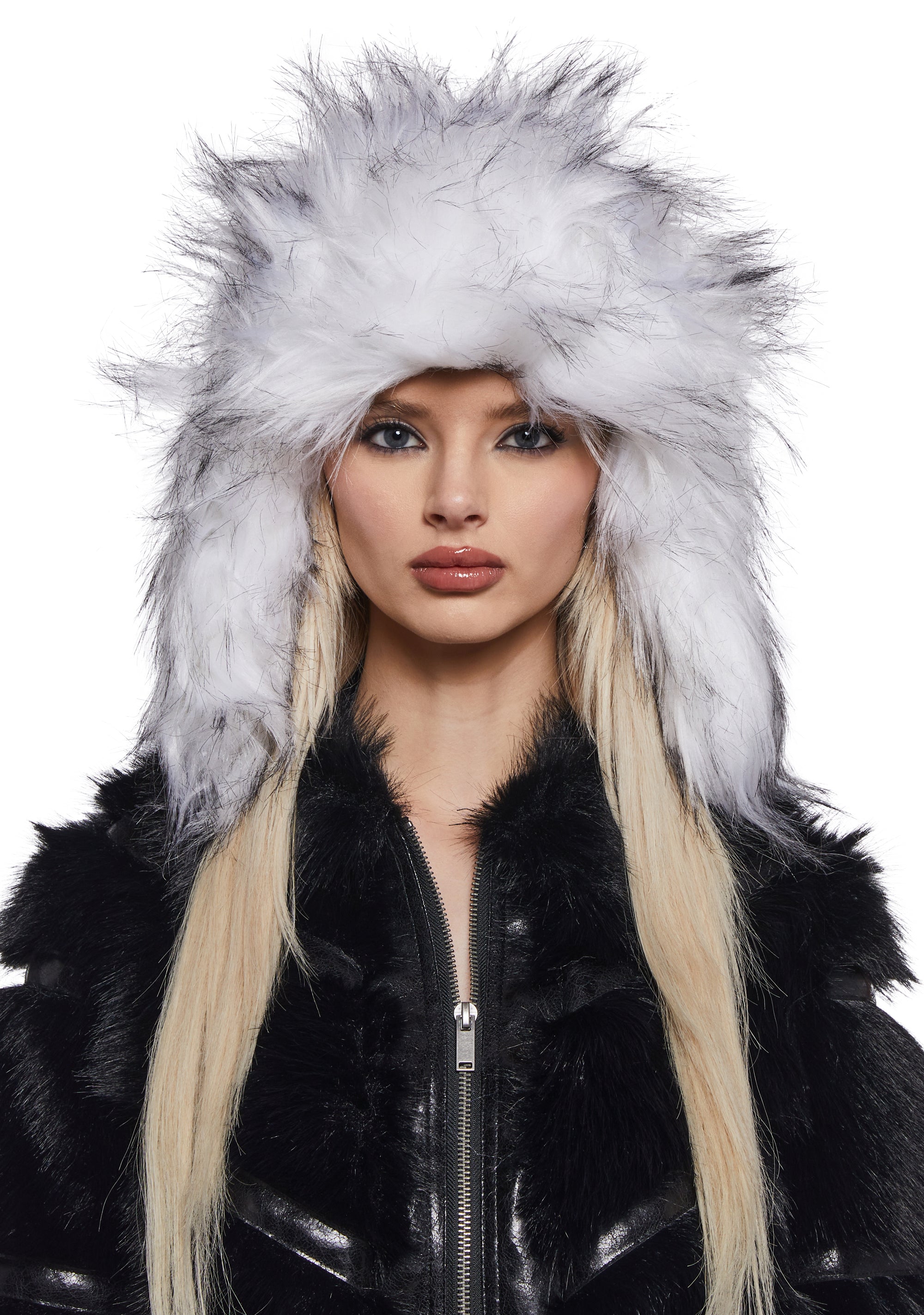 Aura Faux Fur Trapper Hat - White