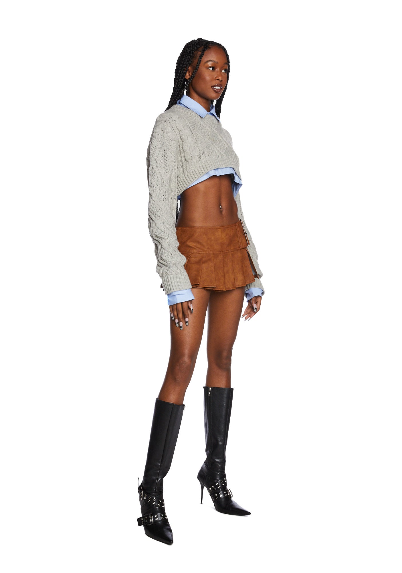 Alternative view of Viral Takeover Mini Skirt - Camel