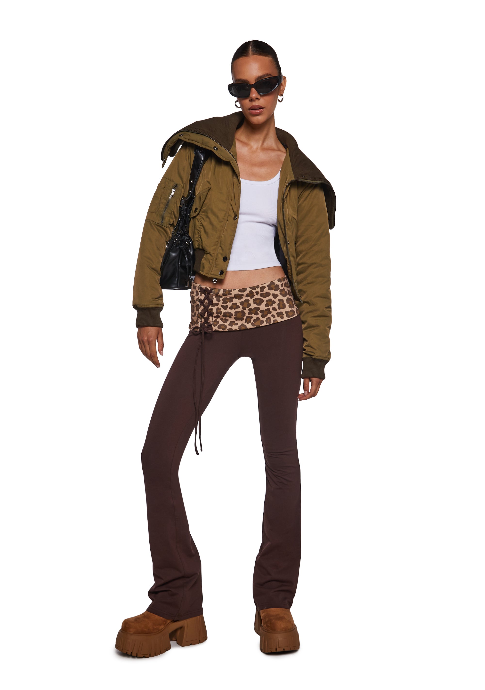Alternative view of Hot Crush Knit Pants - Brown