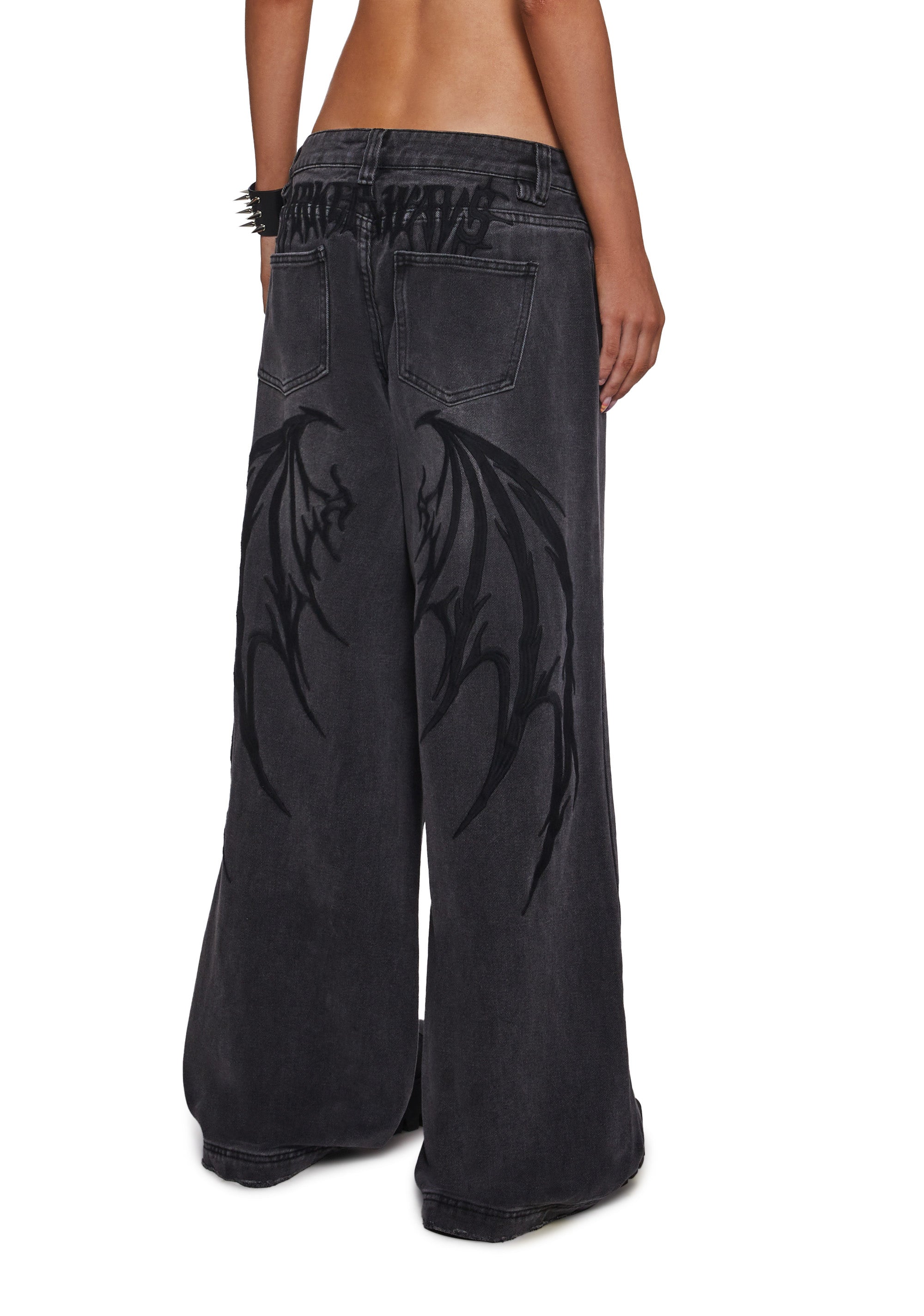 Outro Embroidered Wide Leg Jeans