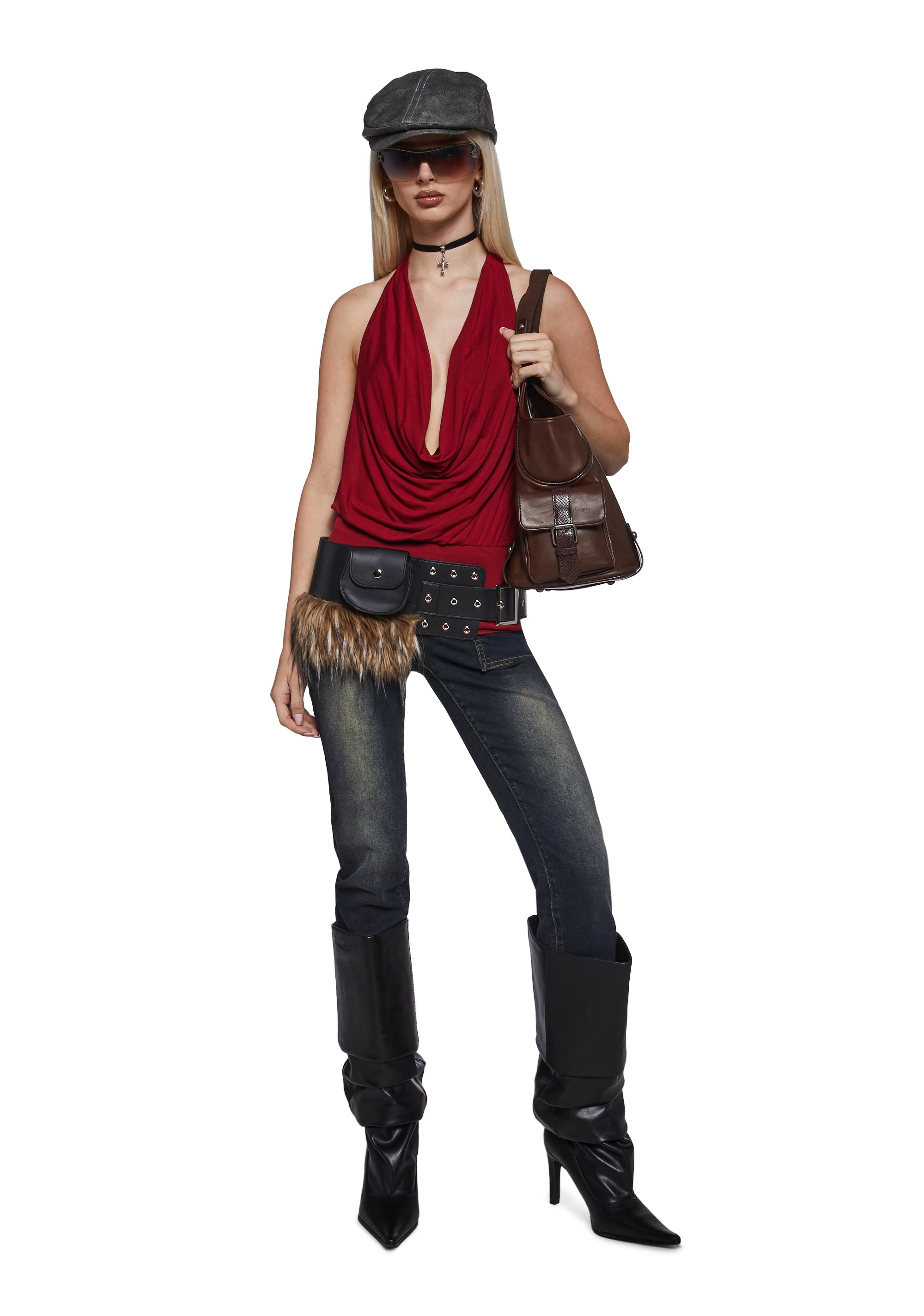 Alternative view of Celeb Status Halter Top - Red