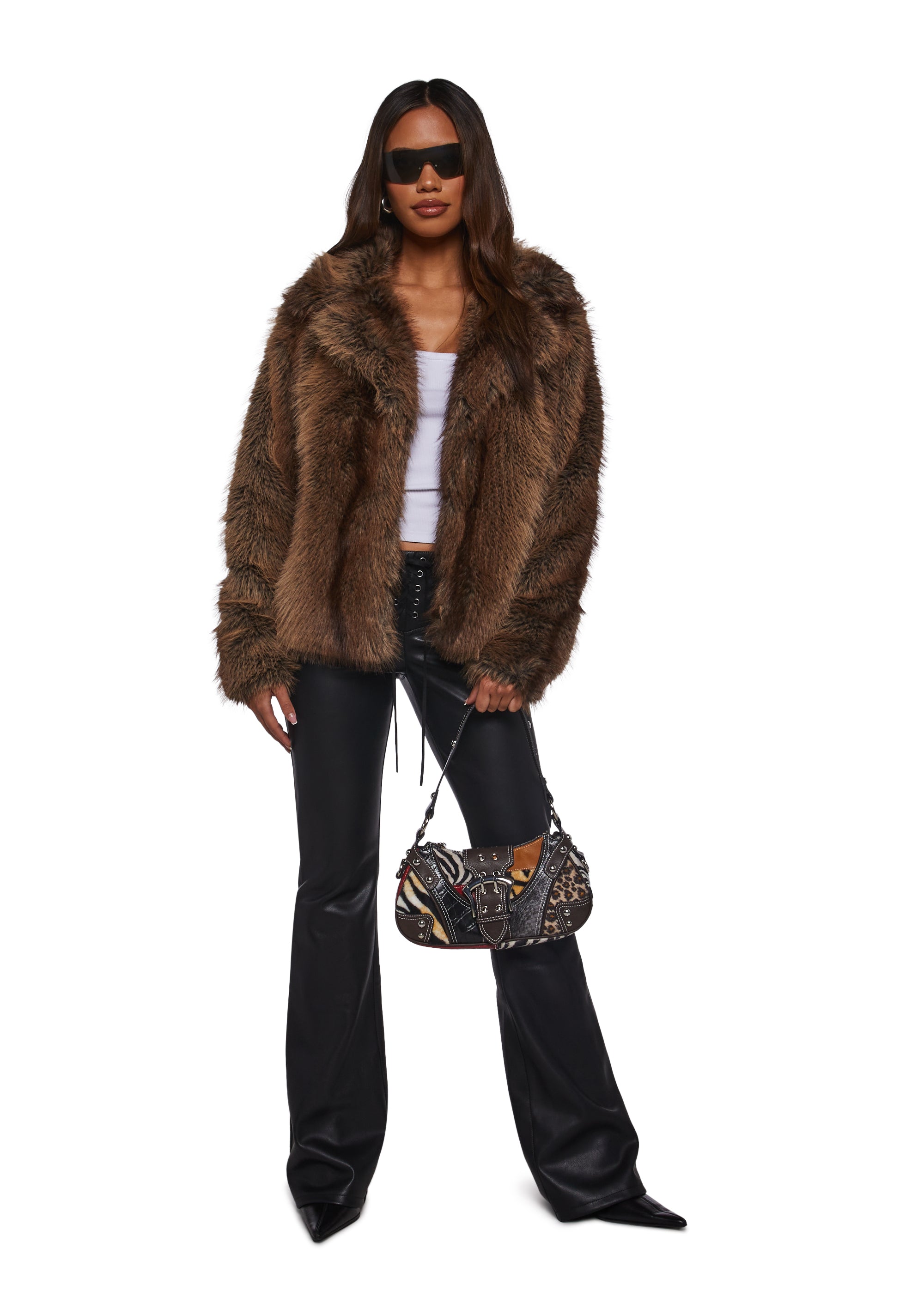 Alternative view of Melora Faux Fur Coat - Brown