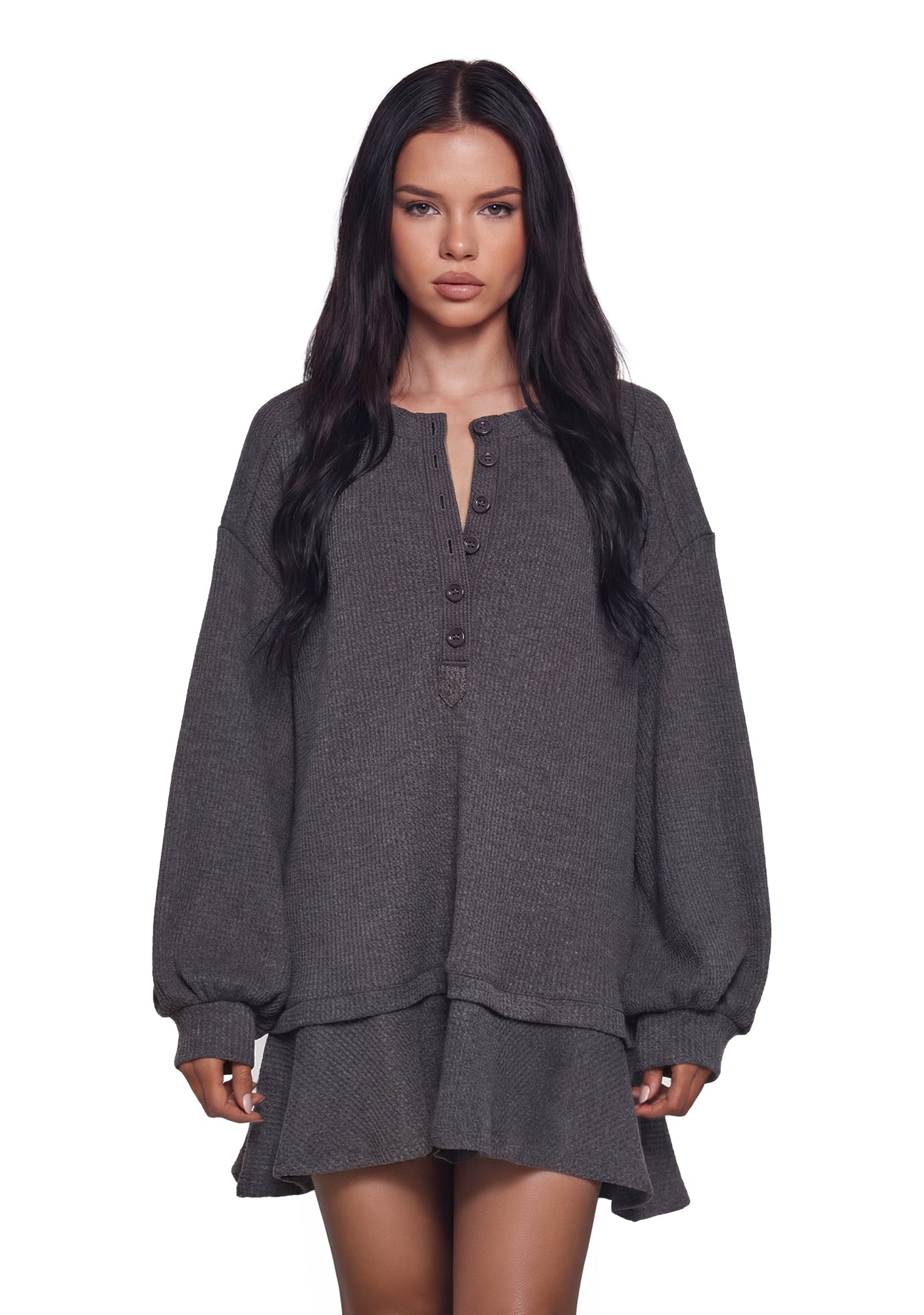 First Glances Trapeze Dress - Gray