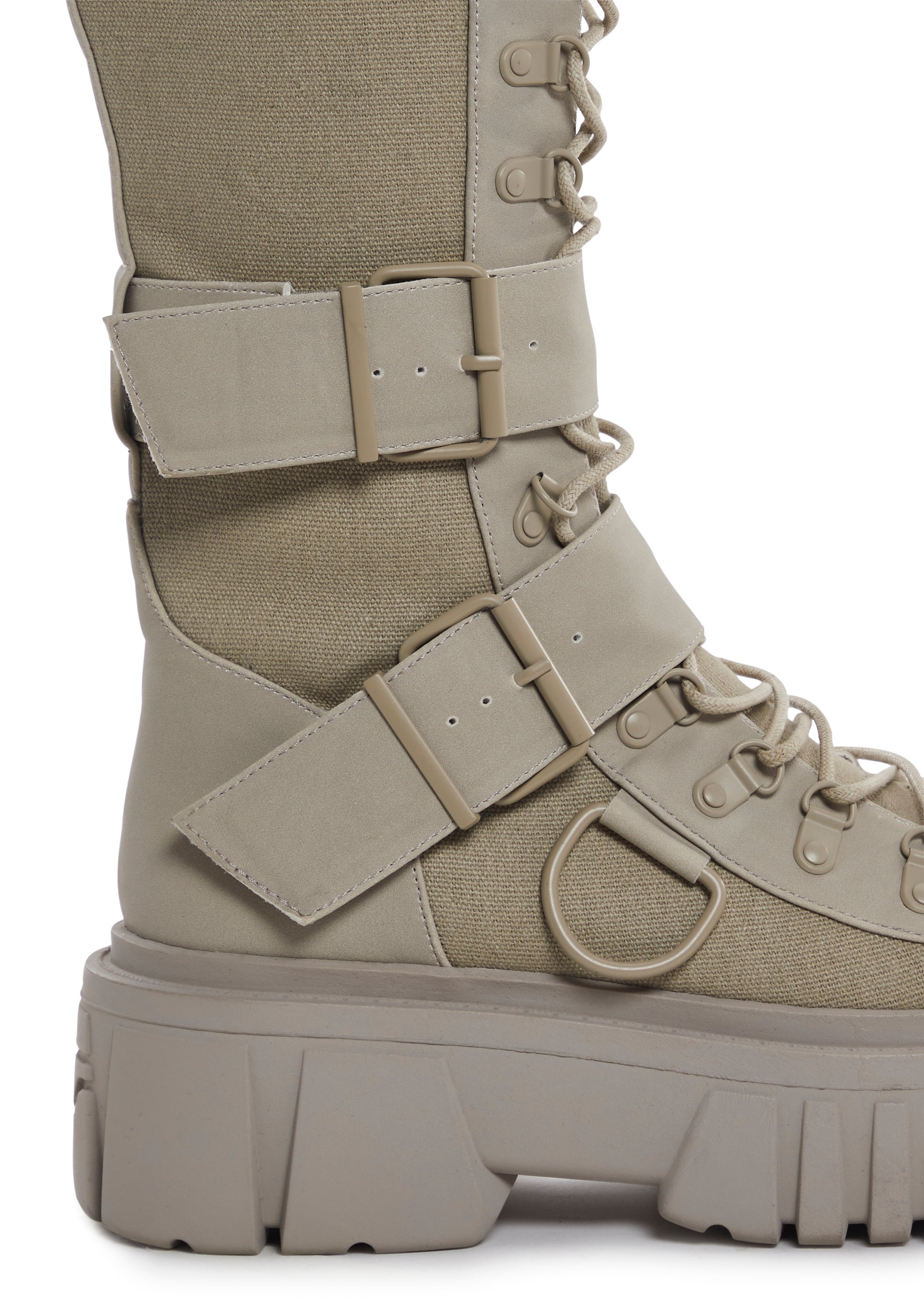 Alternative view of Low Traitor Knee High Boots - Light Gray