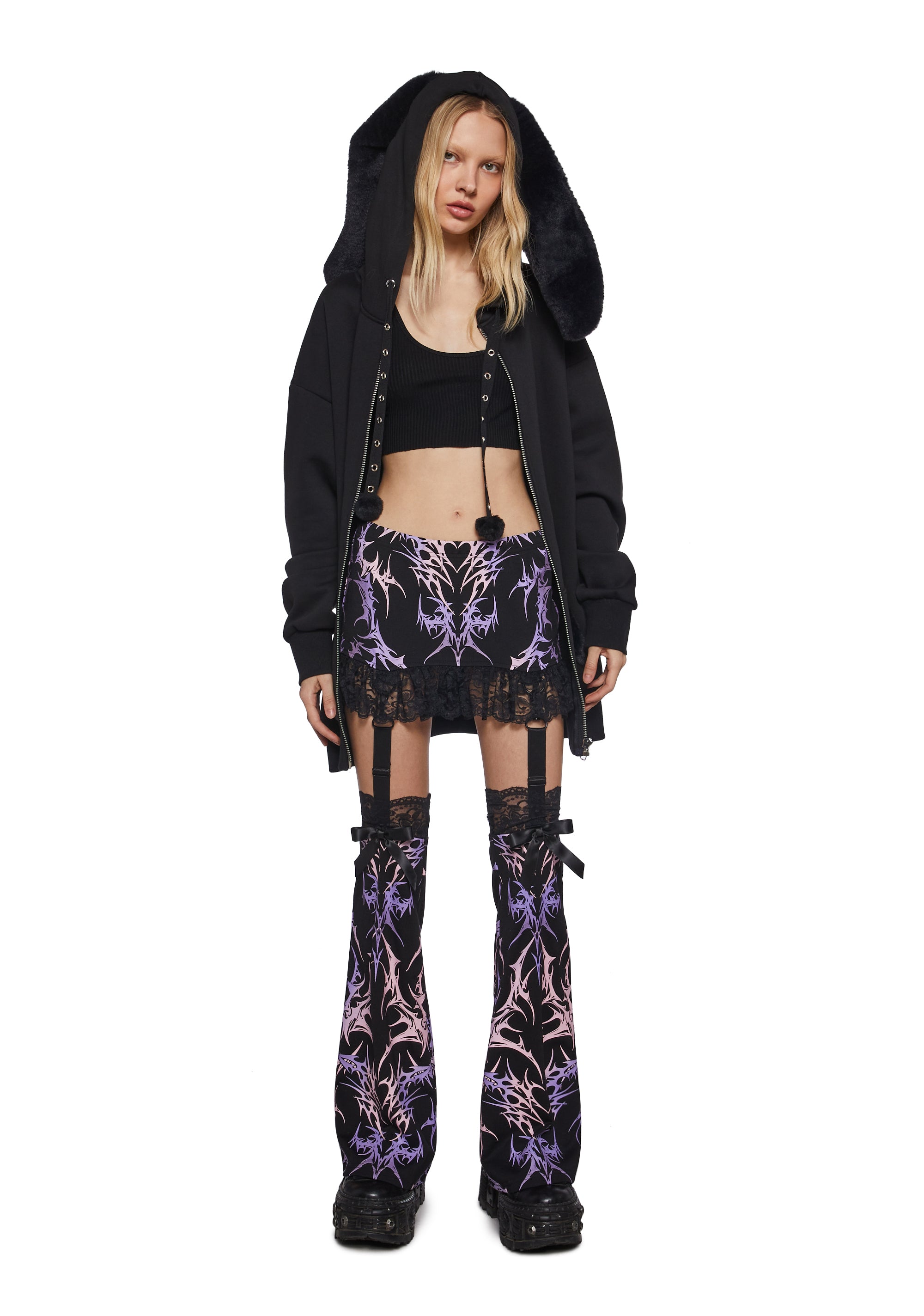 Alternative view of Virtually Lovesick Mini Skirt With Leg Warmers