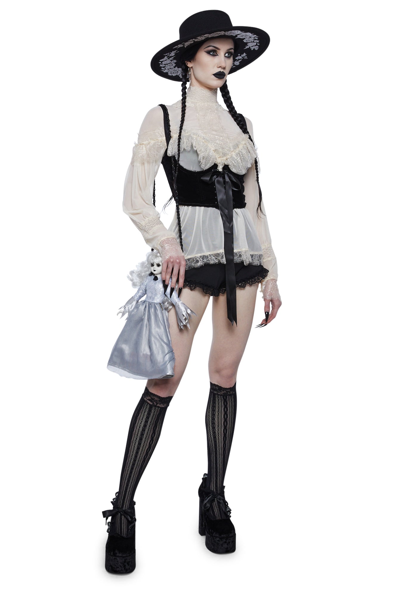 Alternative view of Fall From Grace Velvet Underbust Corset