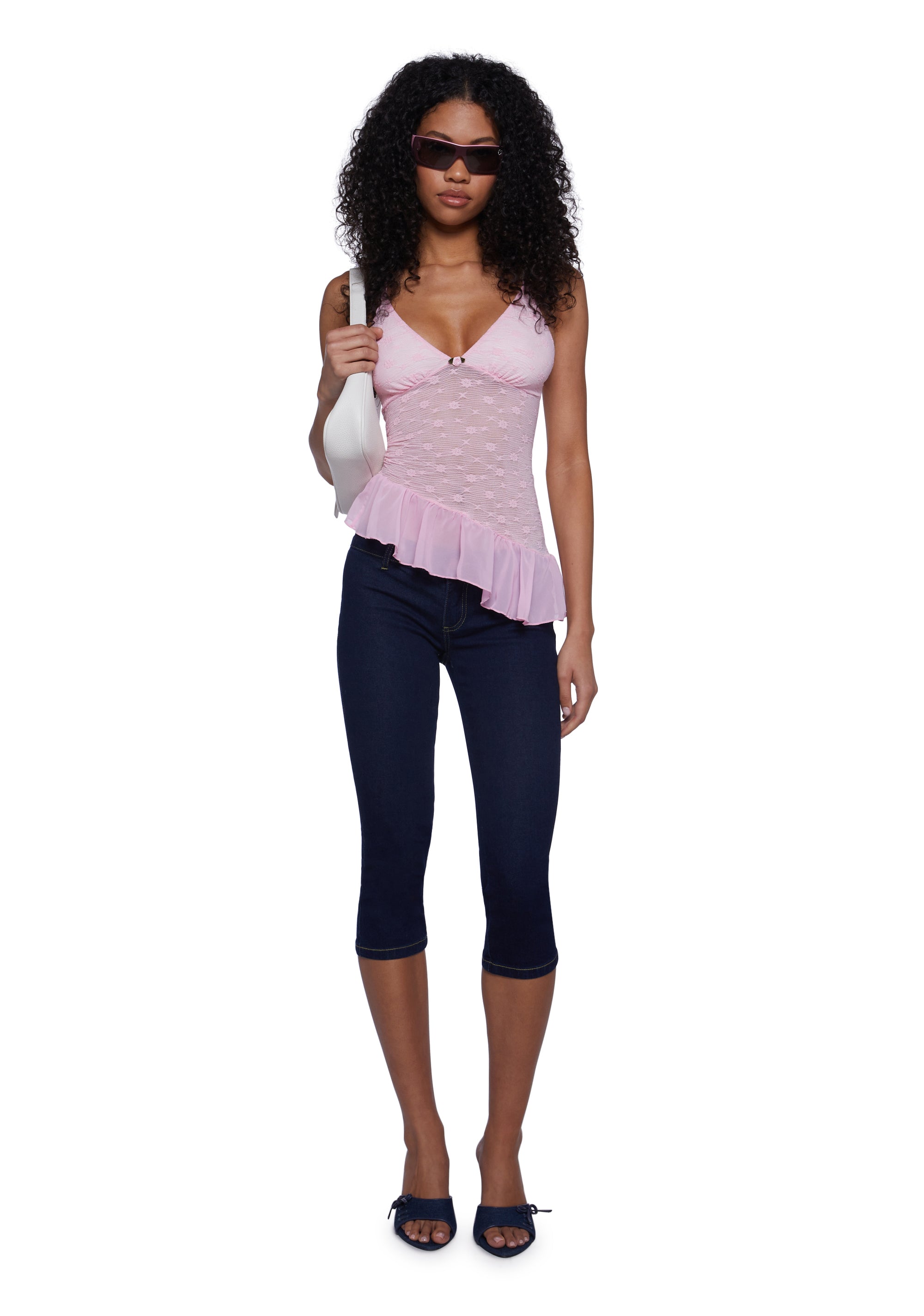 Alternative view of Flirty Attitude Lace Top - Pink