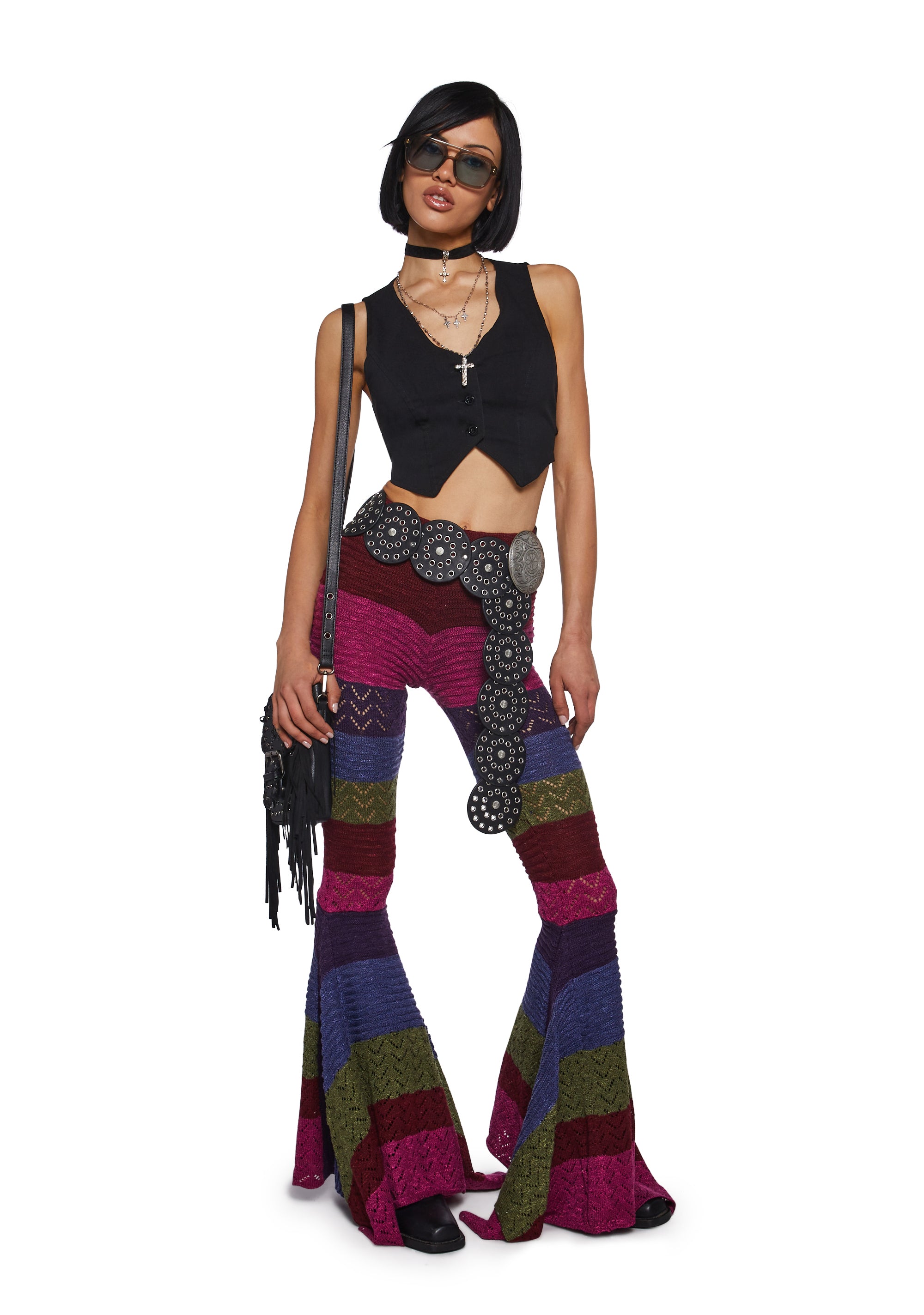 Alternative view of Trippy Fads Crochet Pants - Striped
