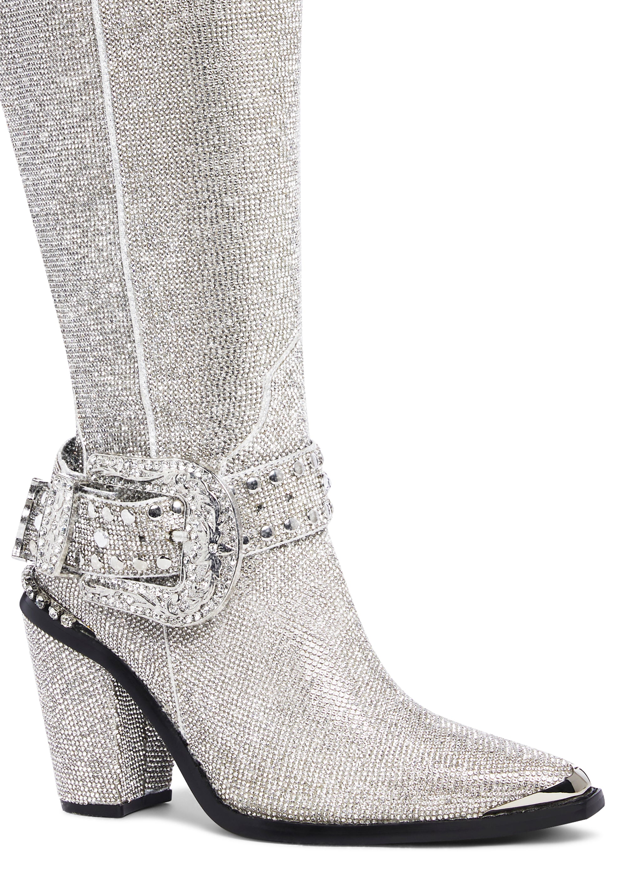 Alternative view of Sharp Sheriff Shine Knee High Boots -Silver