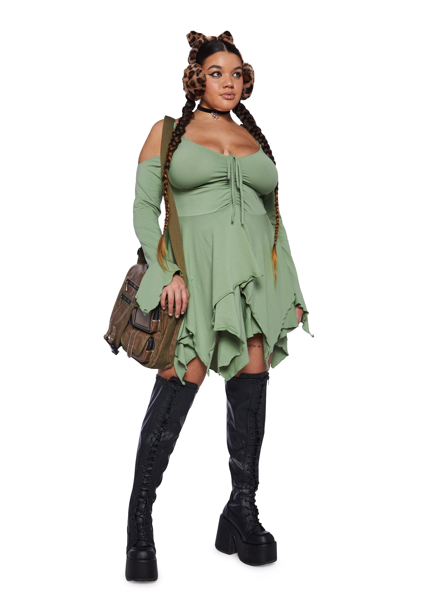 Alternative view of Plus F Is For Fairies Handkerchief Dress - Sage