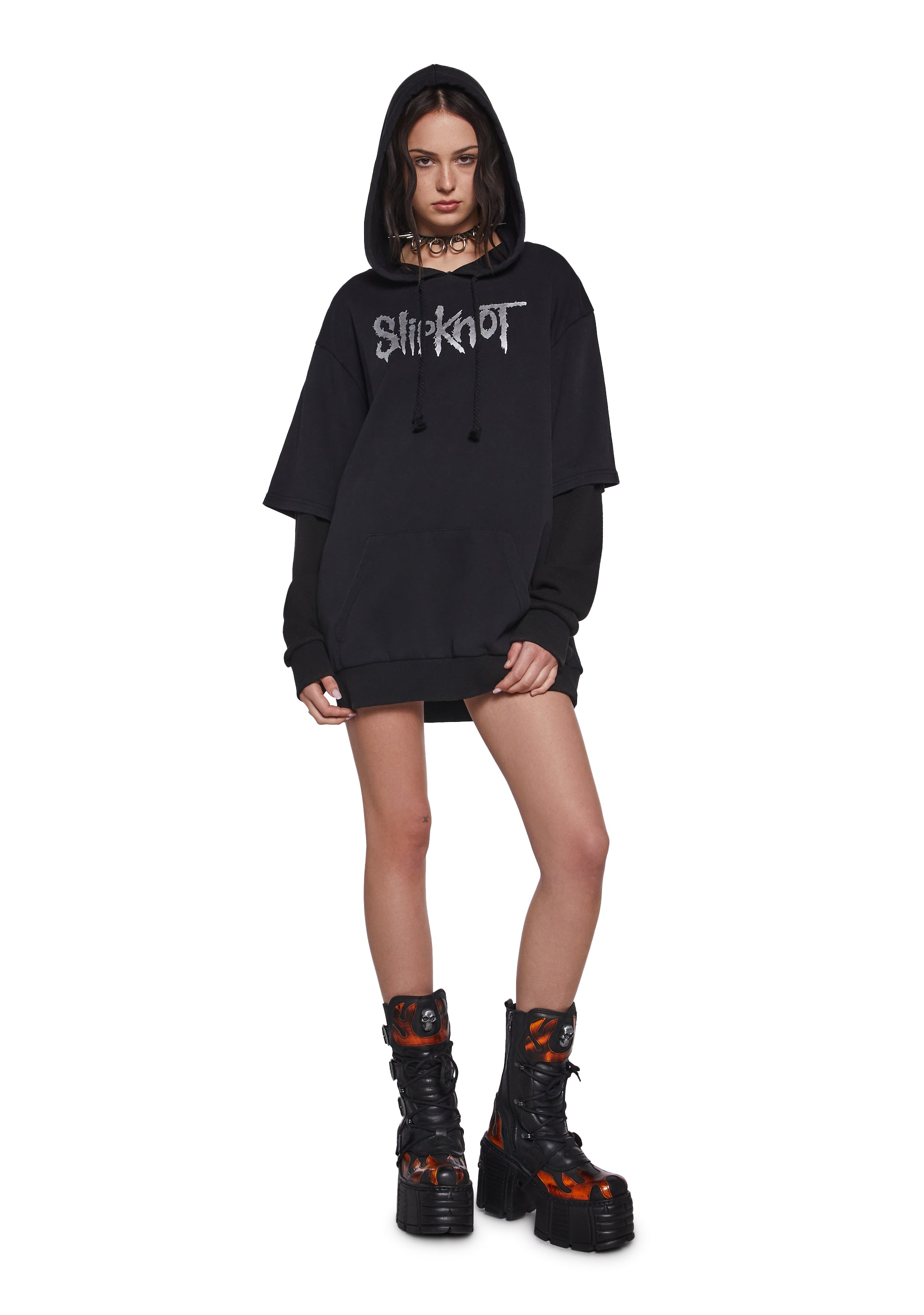 Alternative view of Tattered & Torn Knit Hoodie