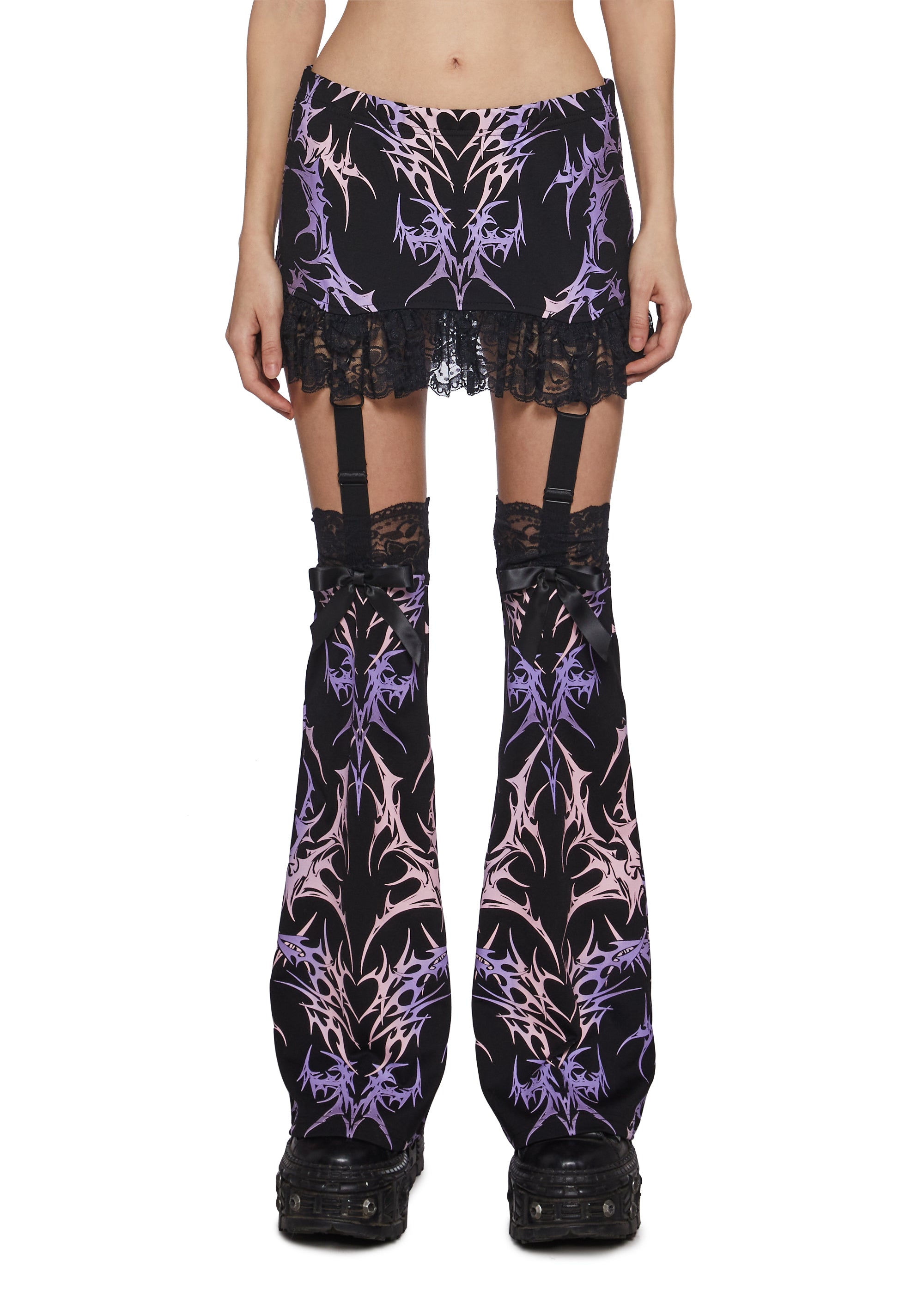 Virtually Lovesick Mini Skirt With Leg Warmers