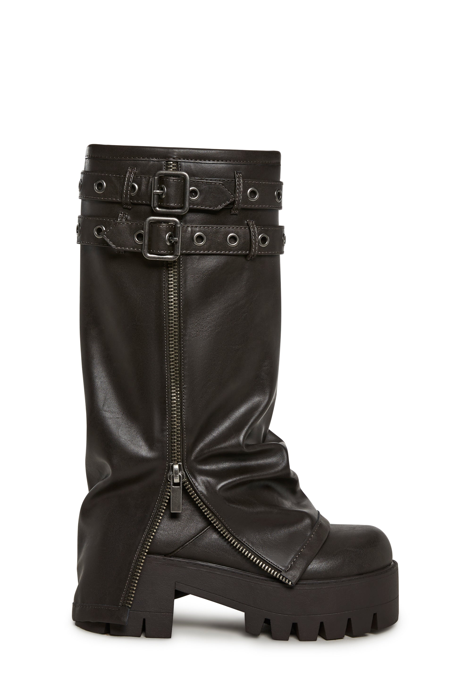 Warp Knee High Pant Boots - Brown