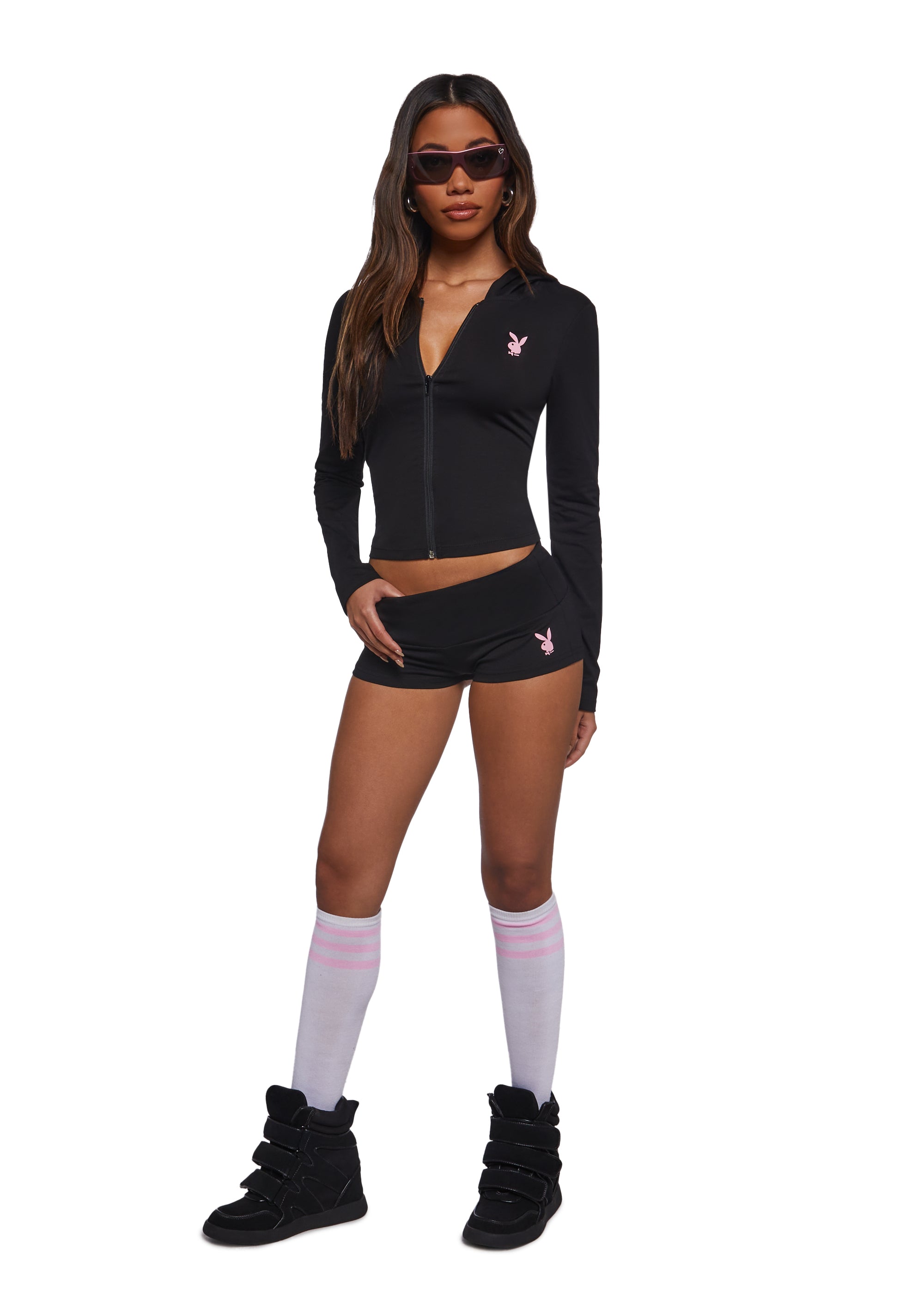 Alternative view of Playboy Mini Shorts - Black