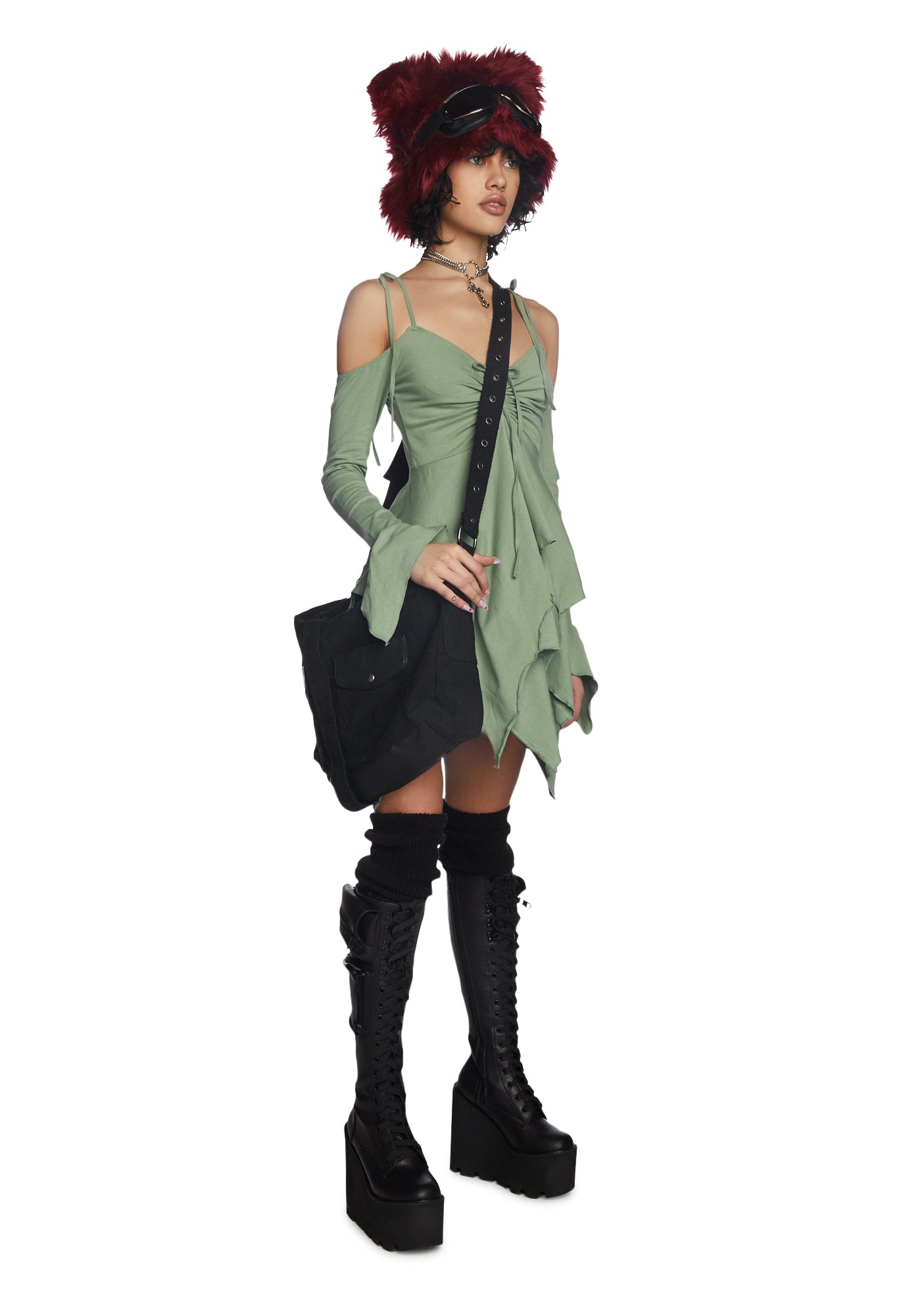 Alternative view of F Is For Fairies Handkerchief Dress - Sage