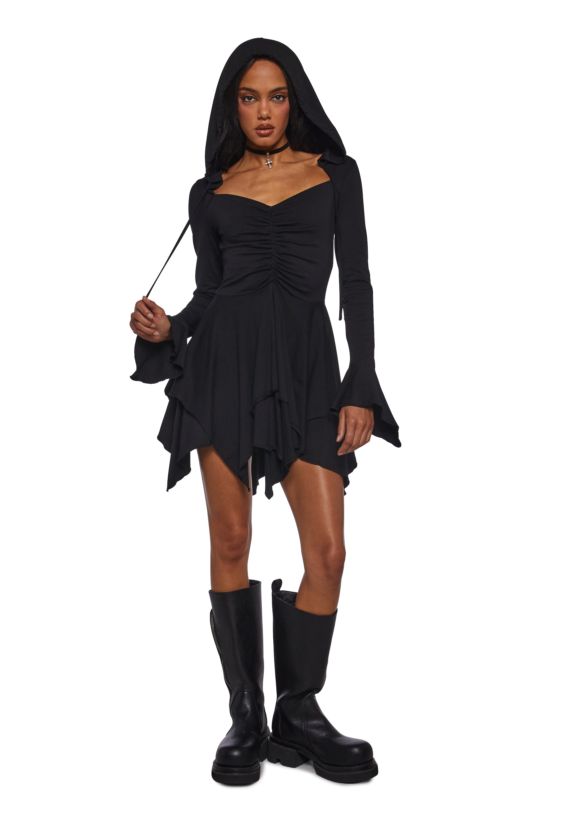 Alternative view of F Is For Fairies® Hooded Mini Dress - Black