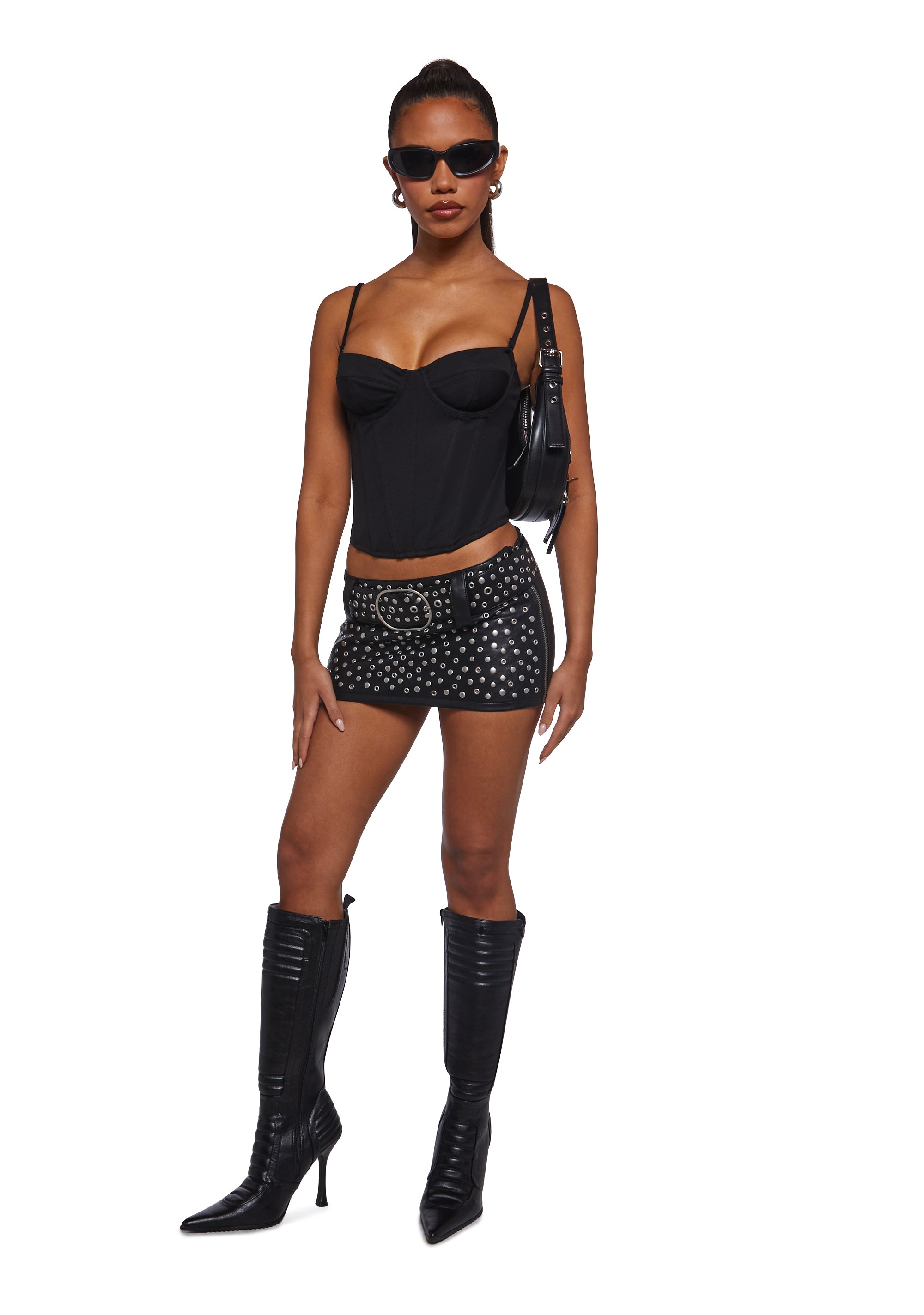Alternative view of Live It Up Studded Mini Skirt