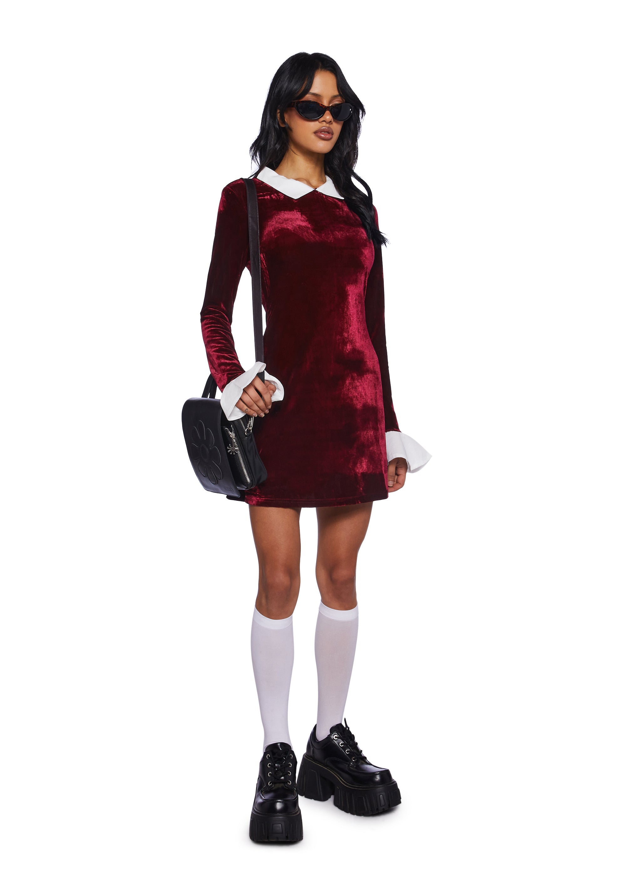 Alternative view of Macchiato Sessions Velvet Dress - Red