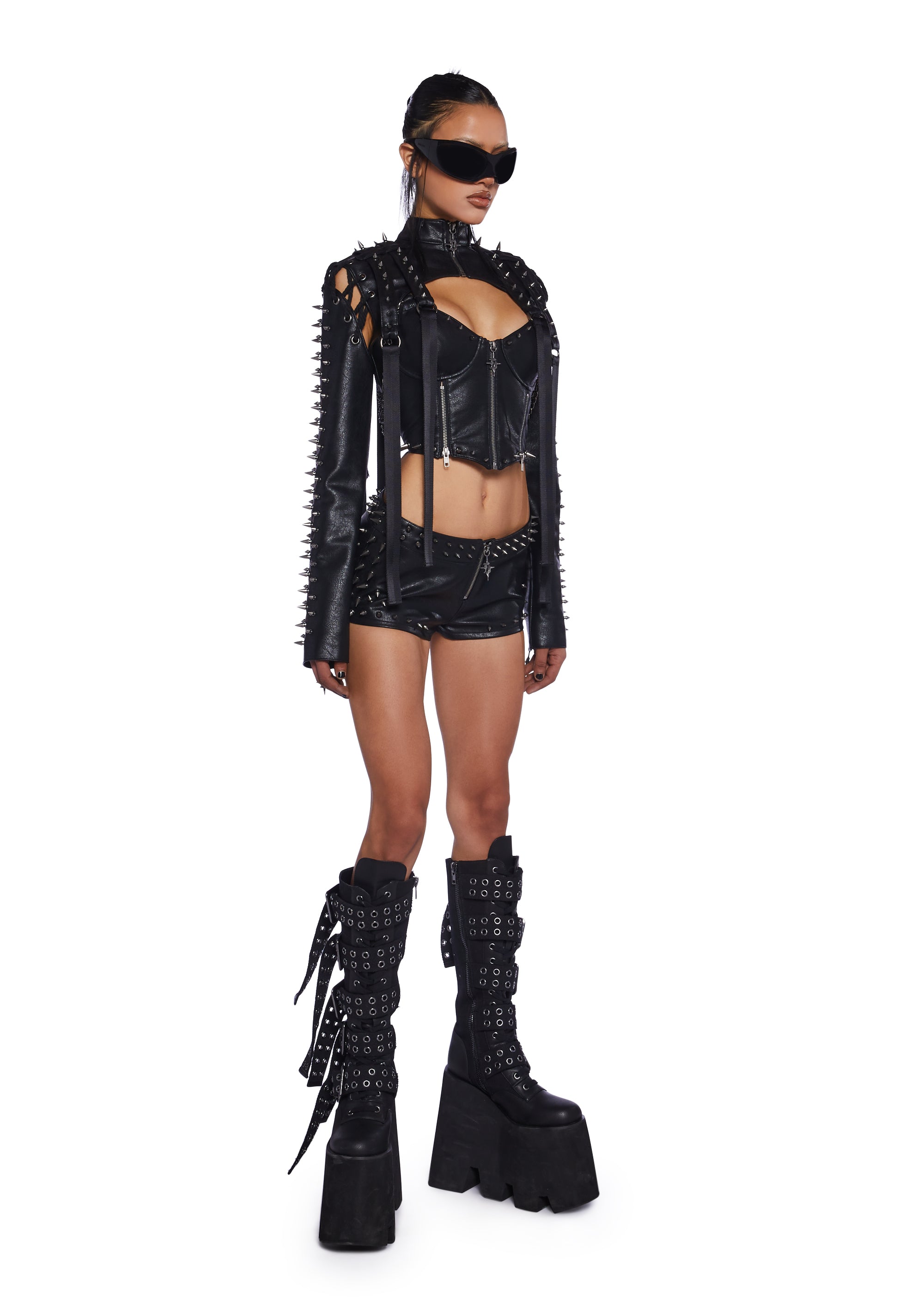 Alternative view of Downbeat Spiked Corset Top
