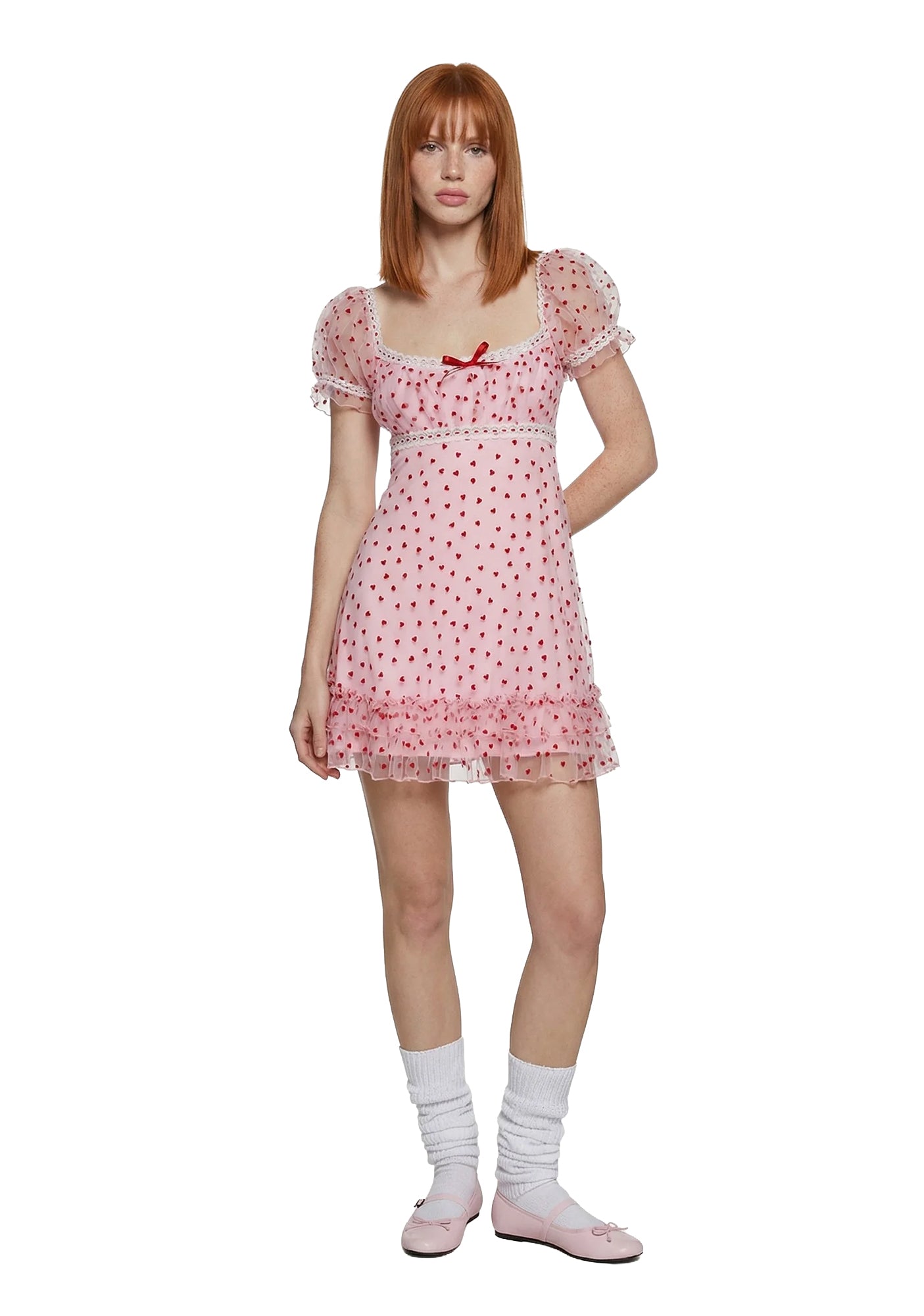 Alternative view of Romantic Words Babydoll Dress - Pink