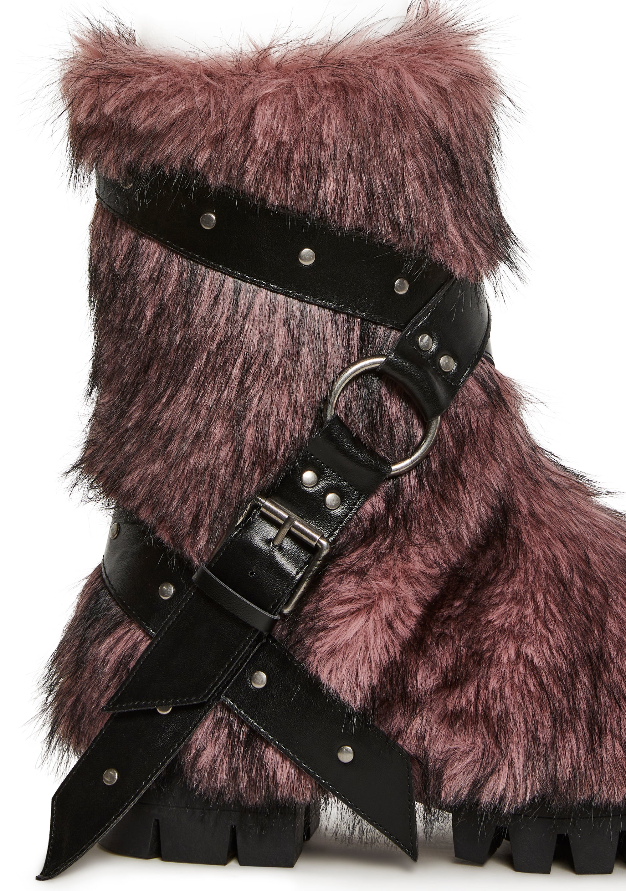 Alternative view of Low Wild Instincts Faux Fur Combat Boots - Pink