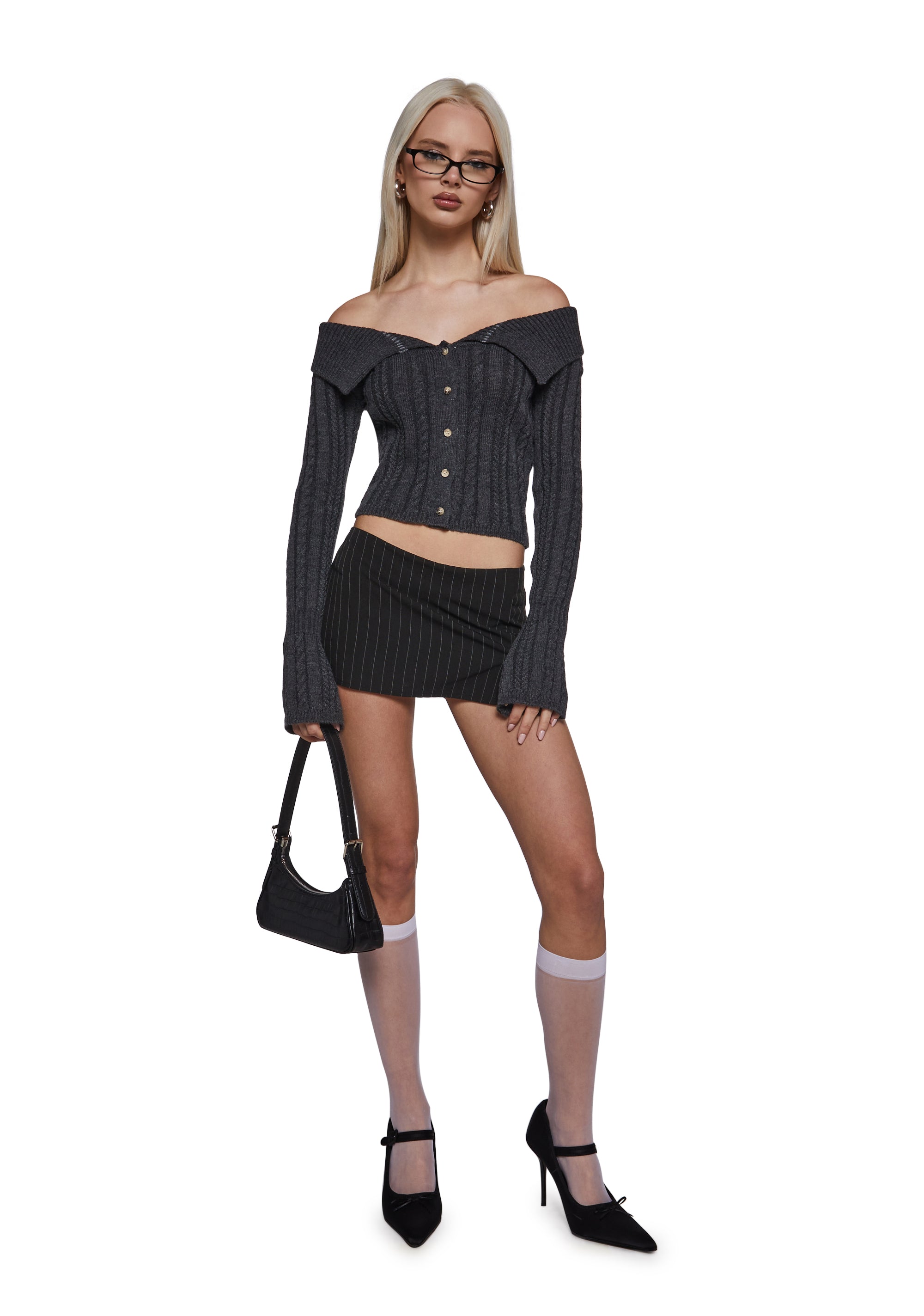 Alternative view of Sweet Face Off The Shoulder Cardigan