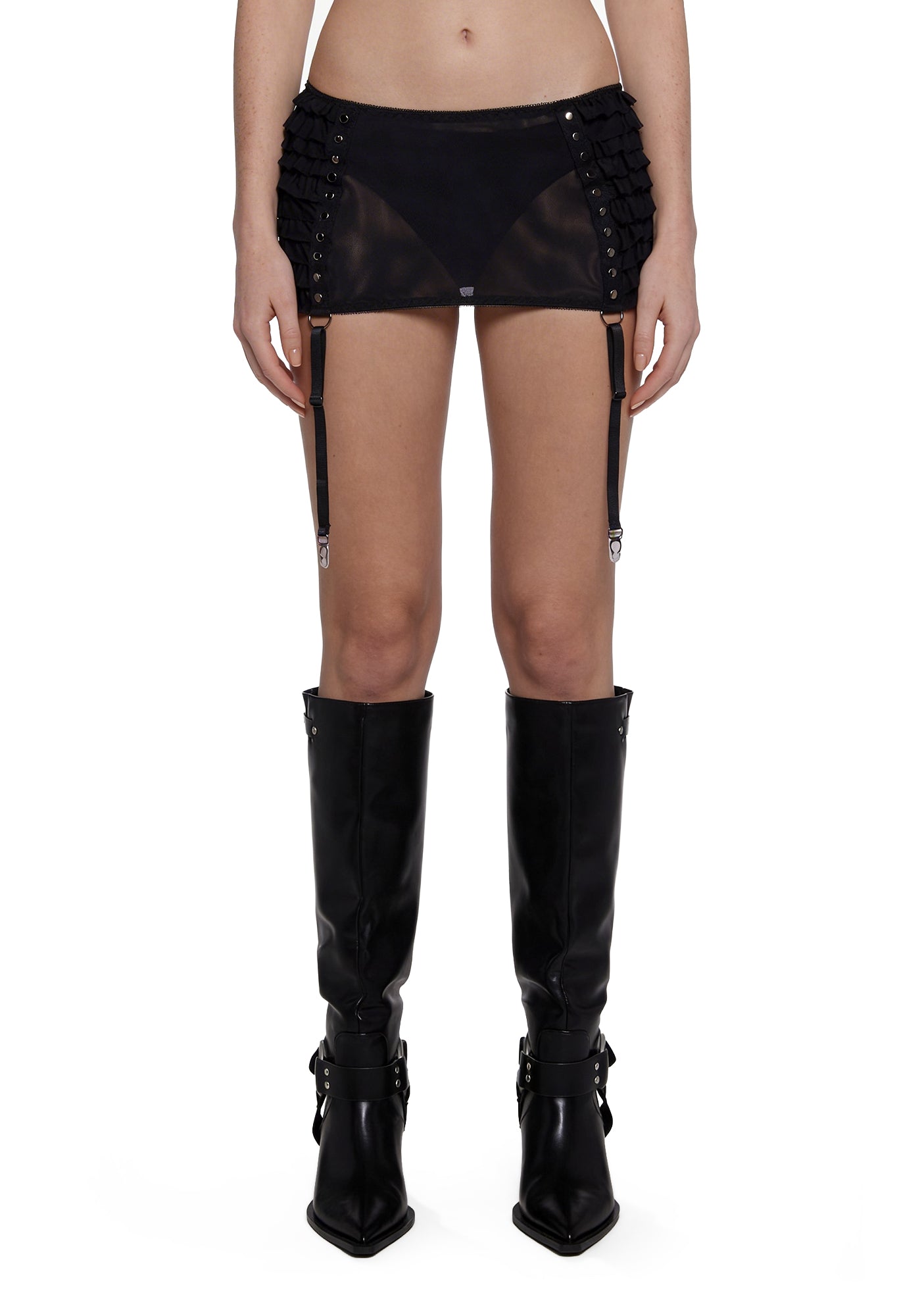 Alternative view of Dust Garter Mini Skirt - Black